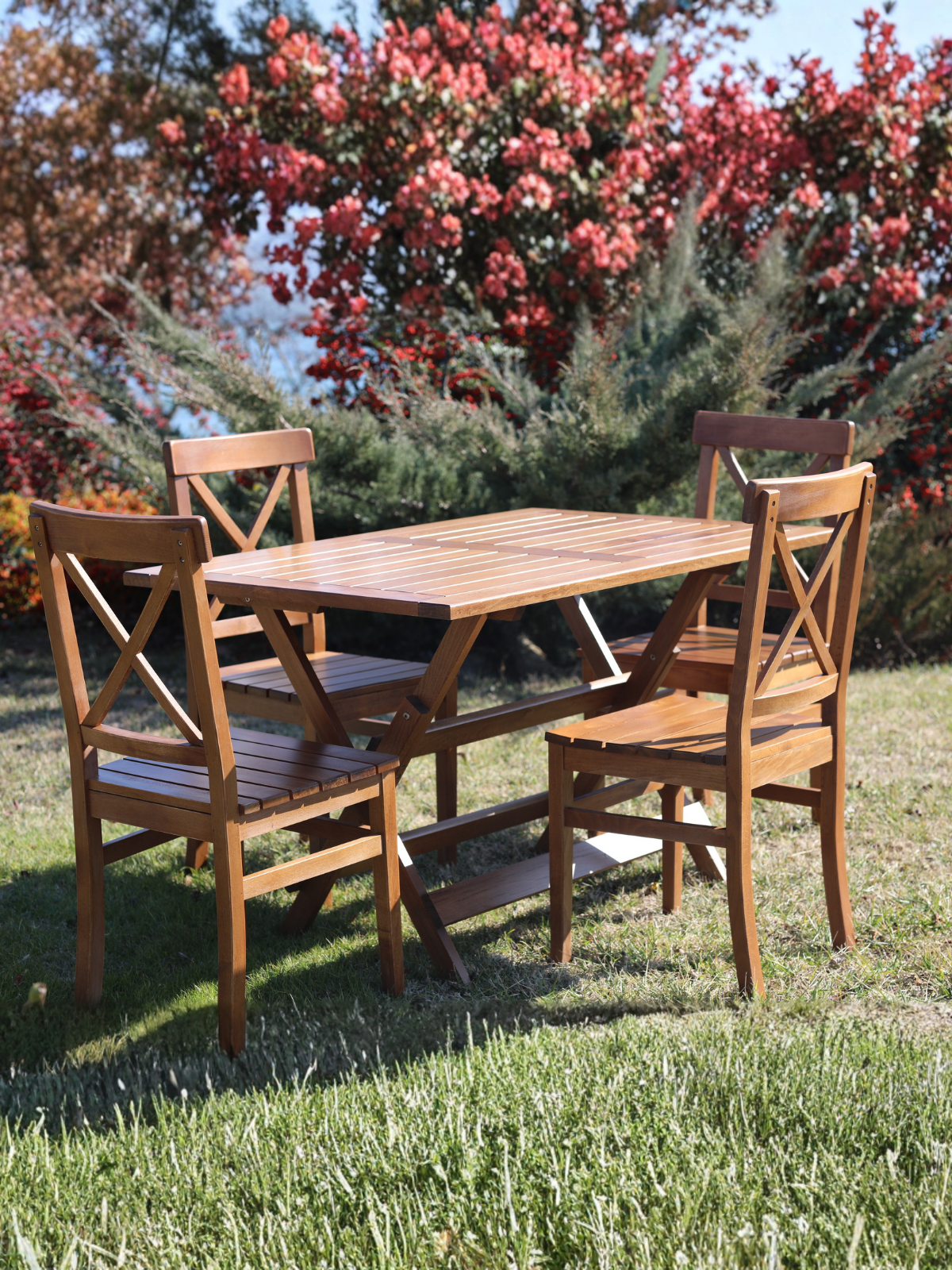 İstanbul Katlanır Masa 90x160 | Fırınlanmış Gürgen Ağacı, Dış Mekan Ahşap Masa