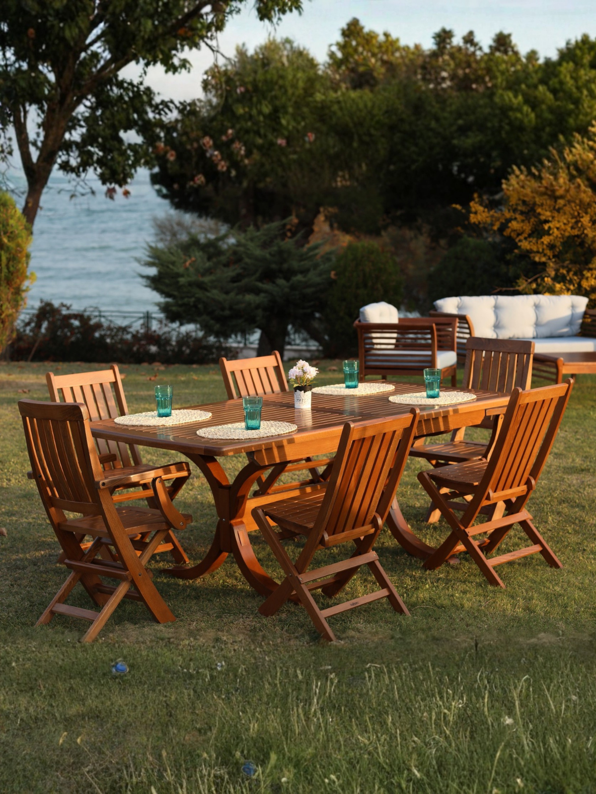 Palermo Açılır Sabit Masa | 90x180 Gürgen Ahşap, Dış Mekan Kullanıma Uygun