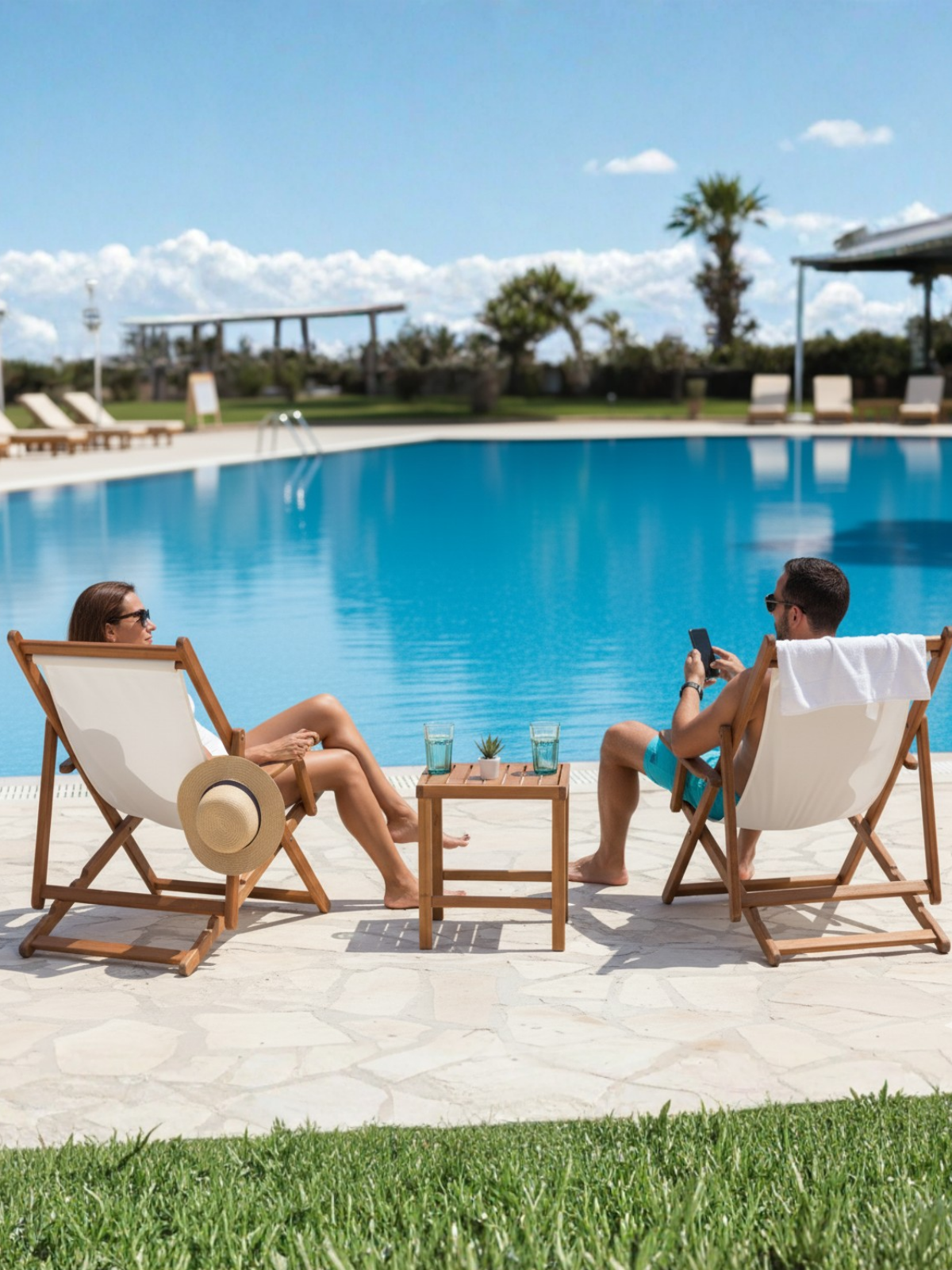 Monaco Ahşap Katlanır Şezlong | Bahçe ve Havuz Kenarı İçin Dayanıklı Model