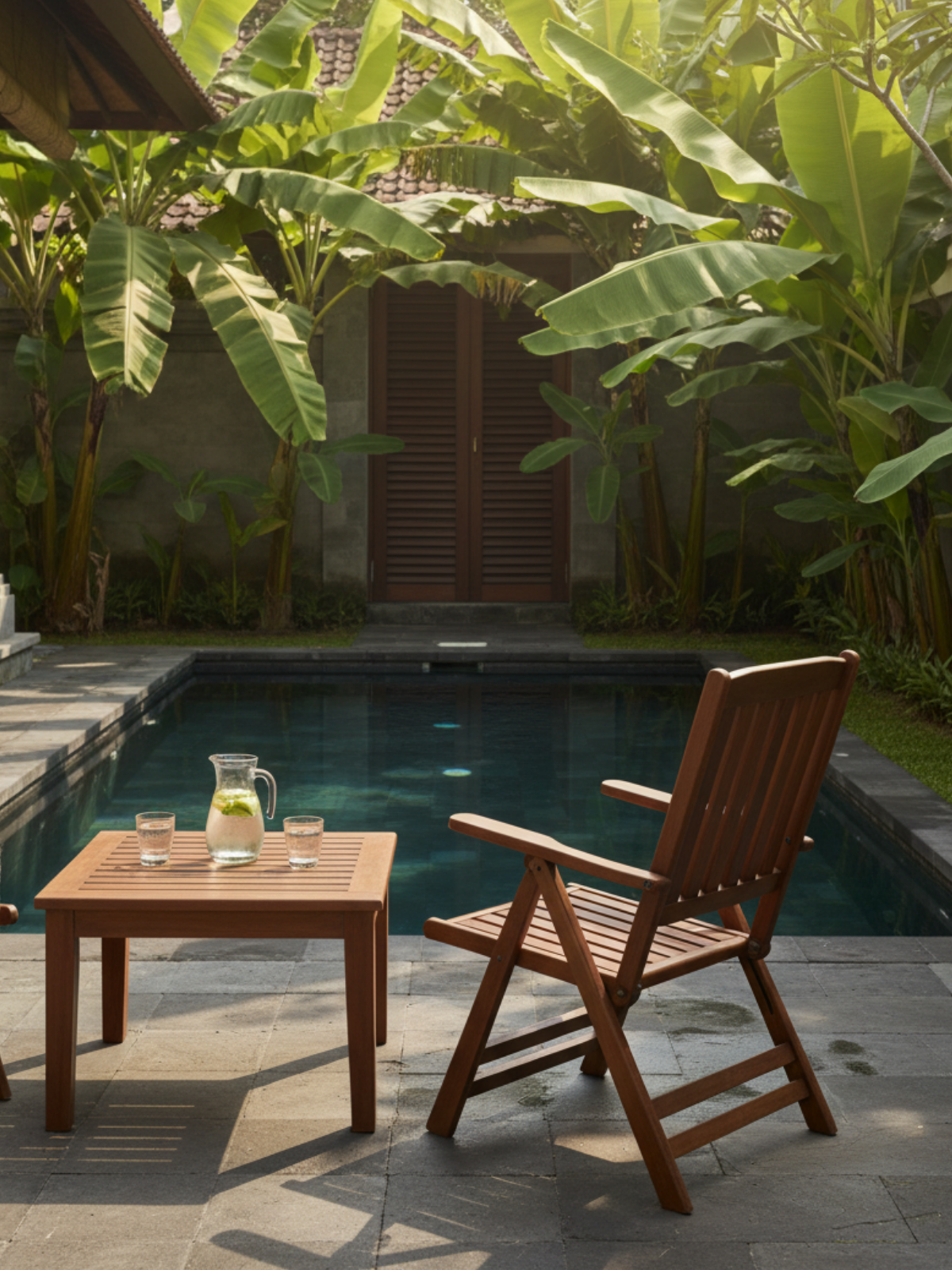 Olimpia Katlanır Sandalye | Suya ve Güneşe Dayanıklı Ahşap Bahçe Sandalyesi