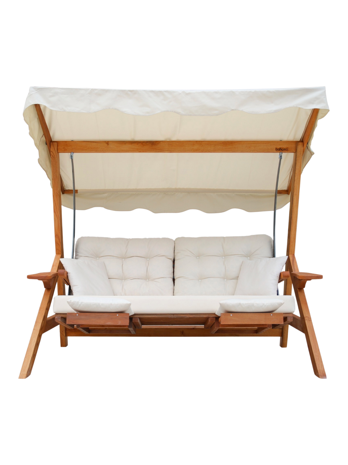 Venedik 4 Kişilik Ahşap Salıncak | Kademe Ayarlı, Dış Mekana Dayanıklı