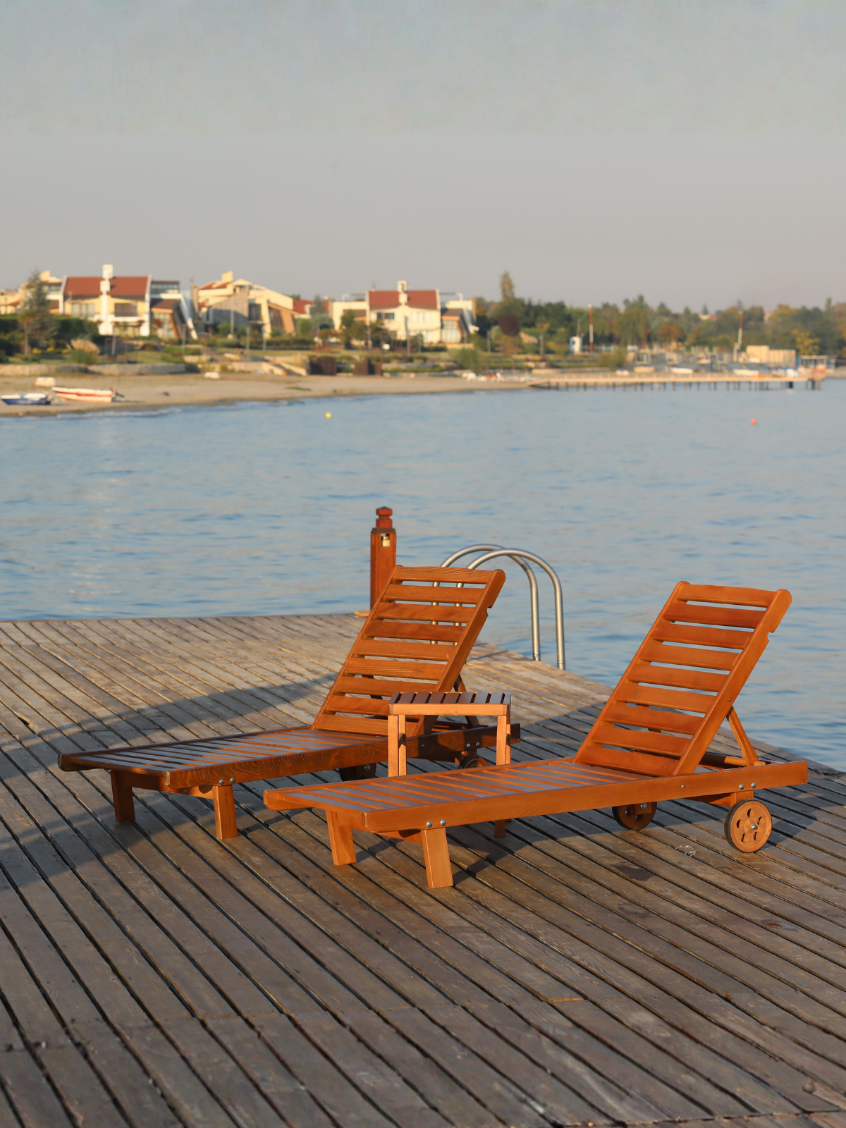 Casablanca Ahşap Şezlong | Fırınlanmış Gürgen, Dış Mekan Dayanıklı