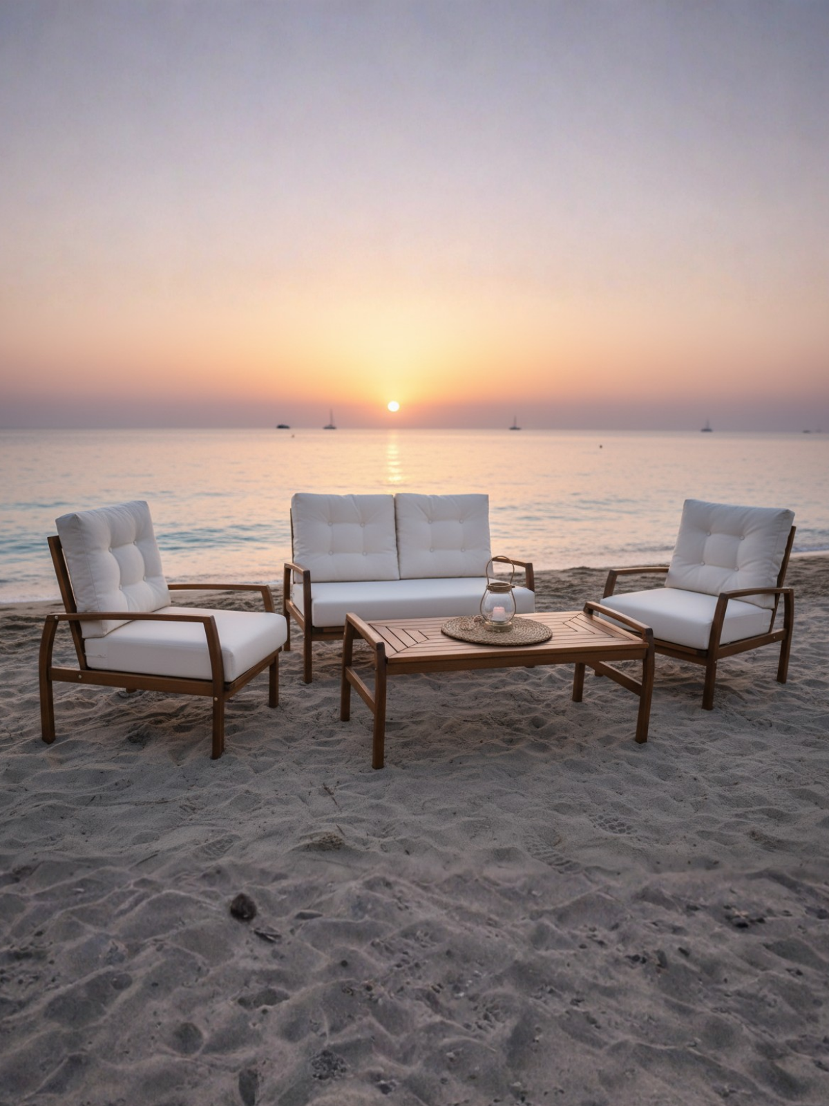 Likya Ahşap Oturma Seti | Gürgen Ağacı, El İşçiliği ve Zarif Tasarım - 2+1+1+Sehpa