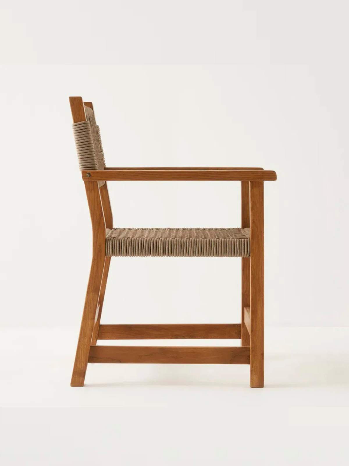 Maya Kollu Ahşap Sandalye | El Dokuması Doğal Jüt Halatlı Tasarım