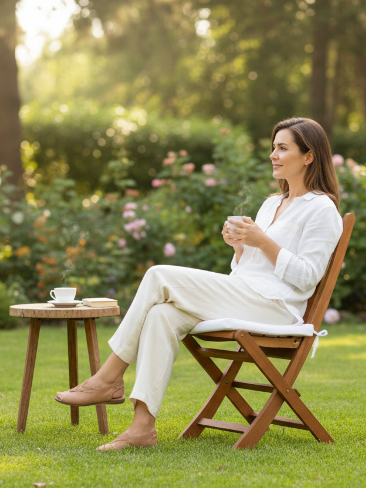 Acropol Katlanır Bahçe Sandalyesi | Dayanıklı Ahşap Mobilya