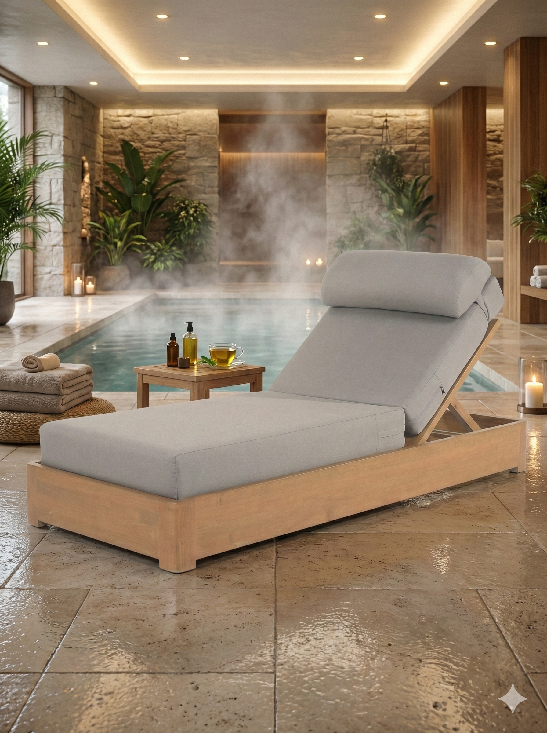 Masif Ahşap Malta Şezlong | Bahçe ve Havuz Kenarı İçin Uzun Ömürlü