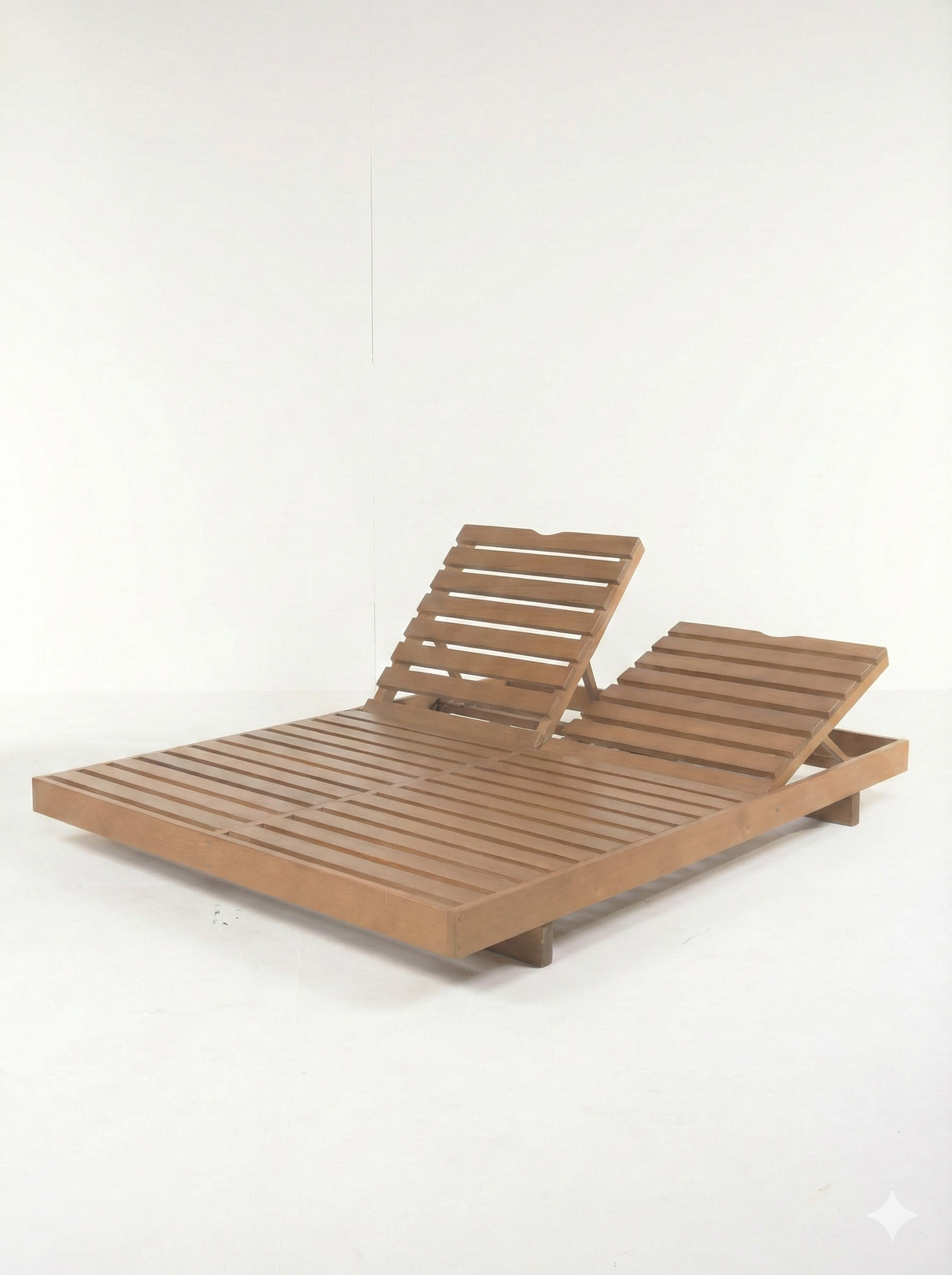 Masif Ahşap Paris İkili Şezlong | Bahçe ve Havuz Kenarı İçin Uzun Ömürlü