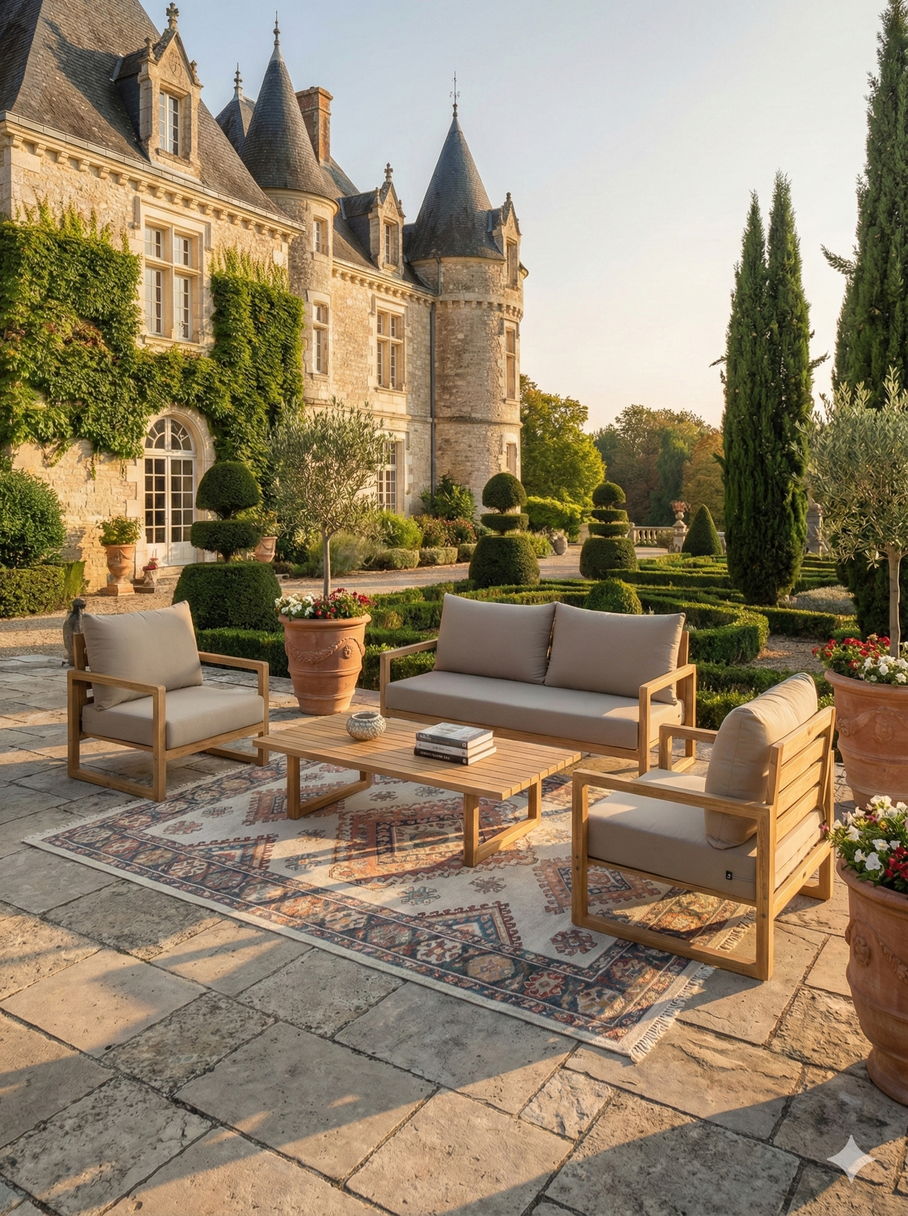 Leo Ahşap Oturma Seti