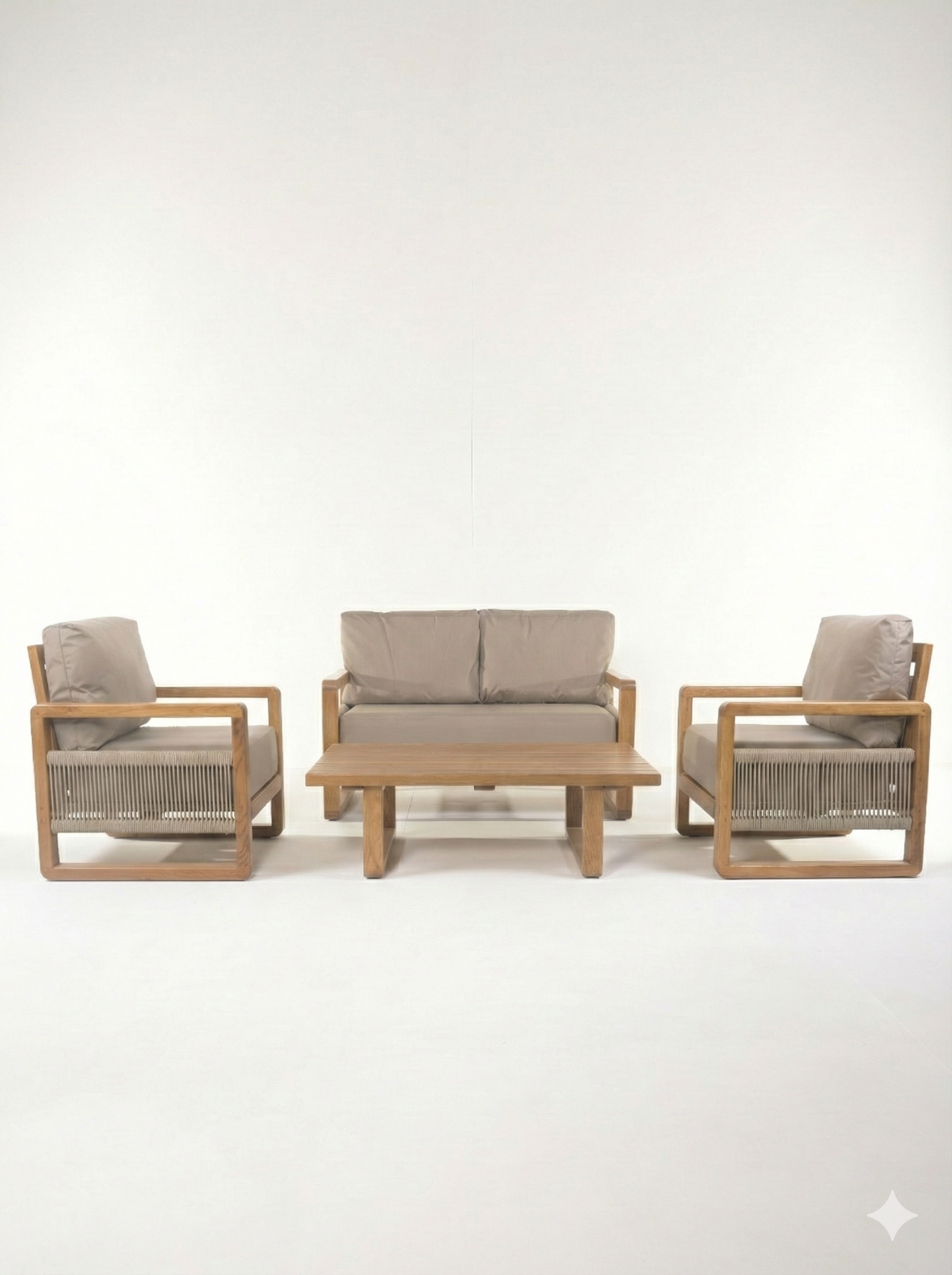 Oslo Ahşap Oturma Seti