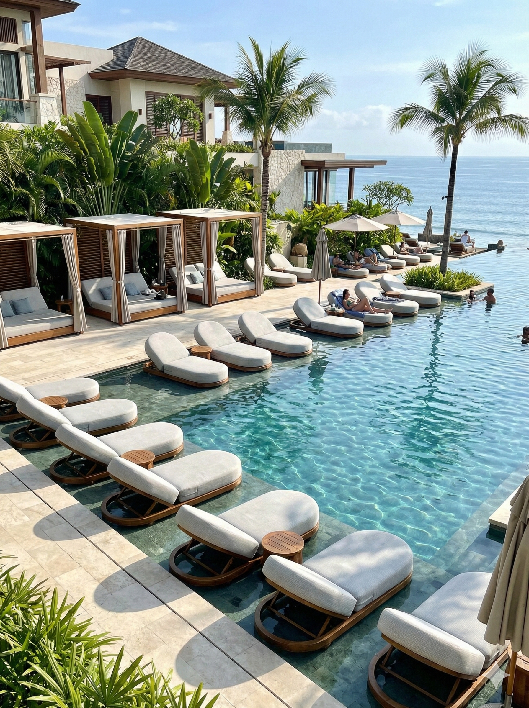 Masif Ahşap Sofya Şezlong | Bahçe ve Havuz Kenarı İçin Uzun Ömürlü