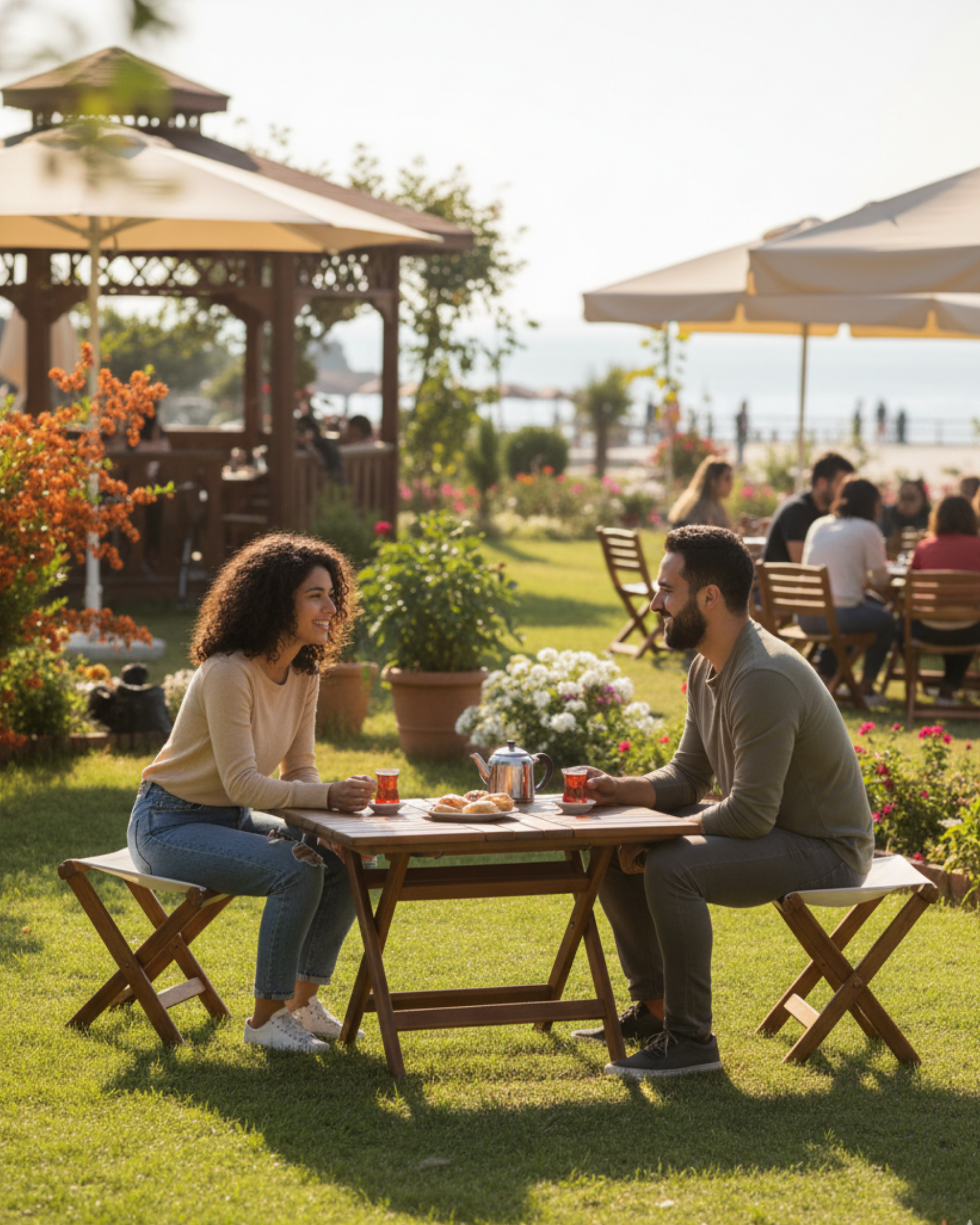 Atina Ahşap Katlanır Sehpa 50x70 | Bahçe, Balkon ve Kafe Kullanımına Uygun