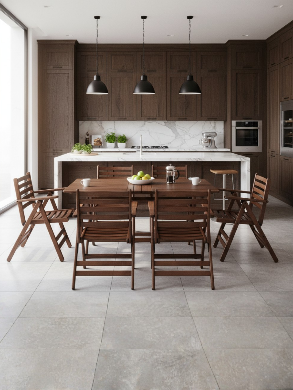 London 4'lü Ahşap Bahçe Masa Sandalye Seti | Gürgen Masa Sandalye Takımı