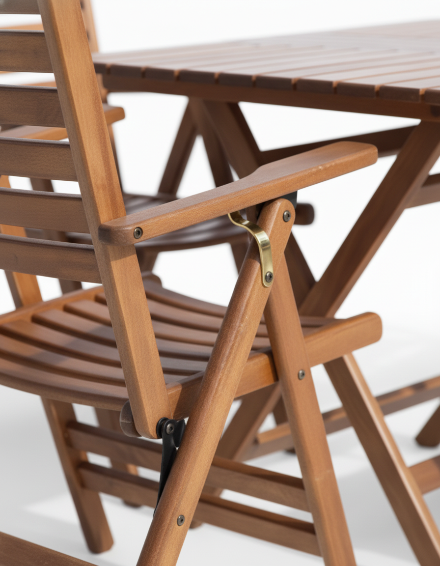 Madrid 4'lü Bahçe Seti 80x120 | Dayanıklı Gürgen Masa Sandalye Takımı