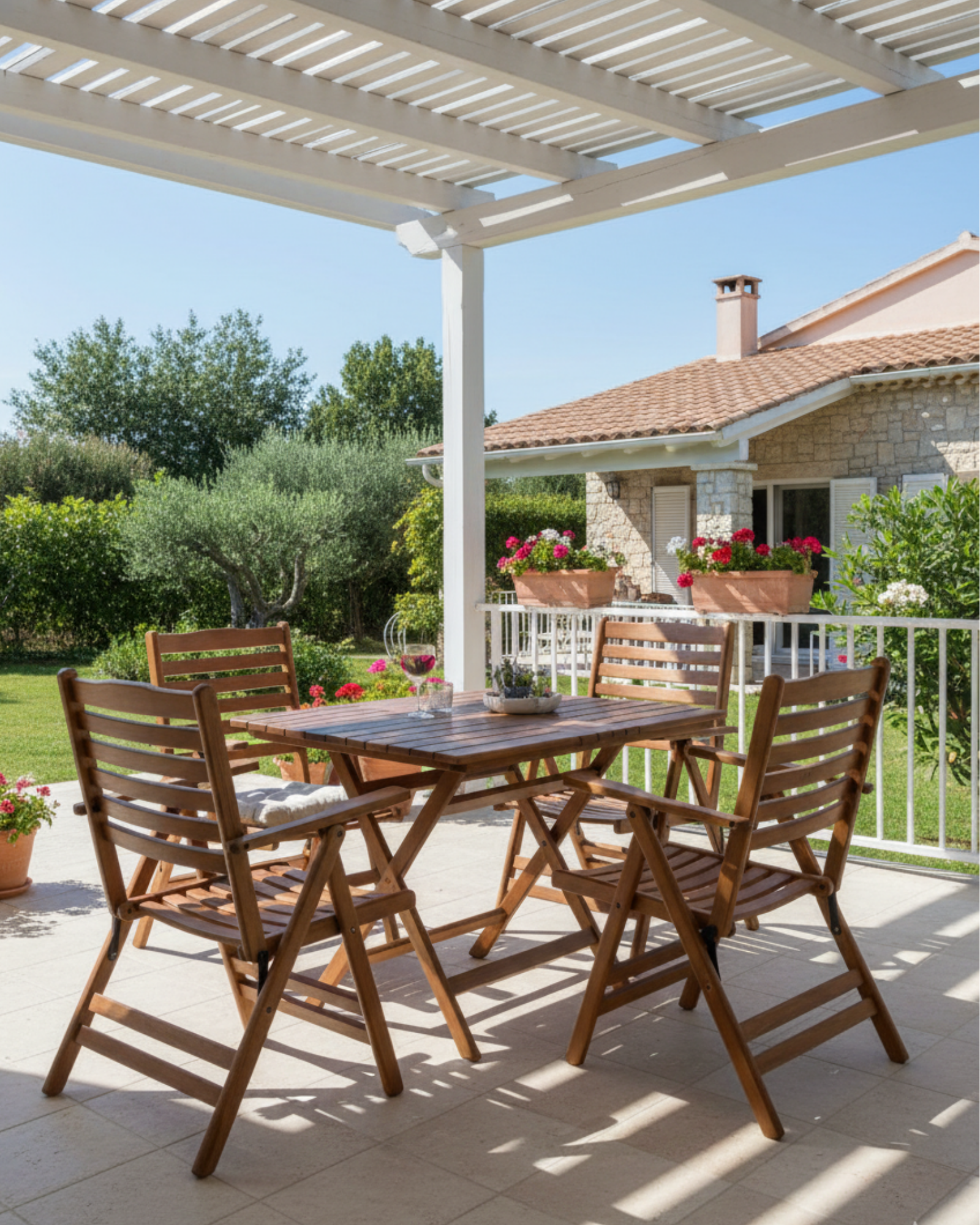 Madrid 4'lü Bahçe Seti 80x120 | Dayanıklı Gürgen Masa Sandalye Takımı