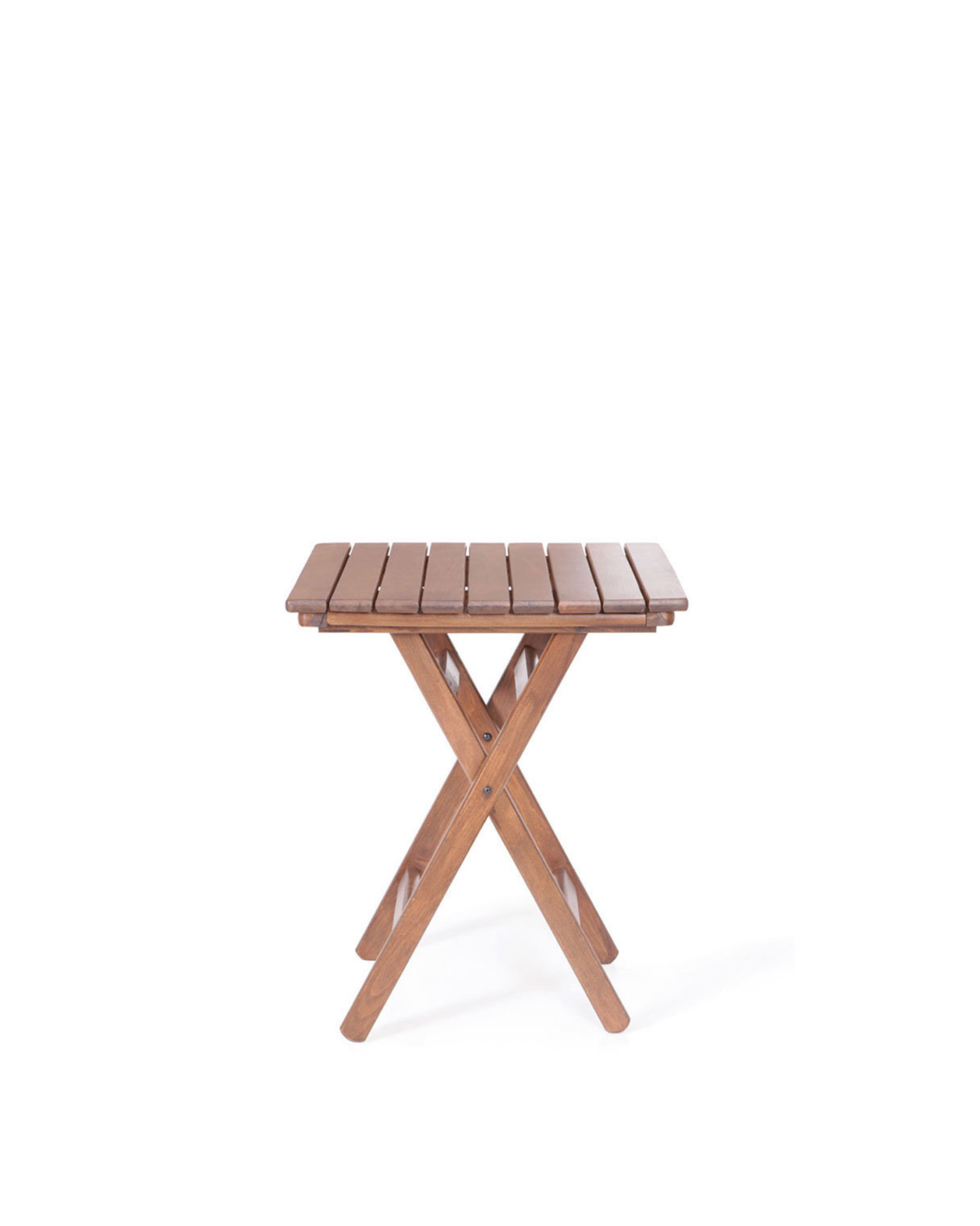 Atina Ahşap Katlanır Sehpa 50x50 | Bahçe, Balkon ve Kafe Kullanımına Uygun