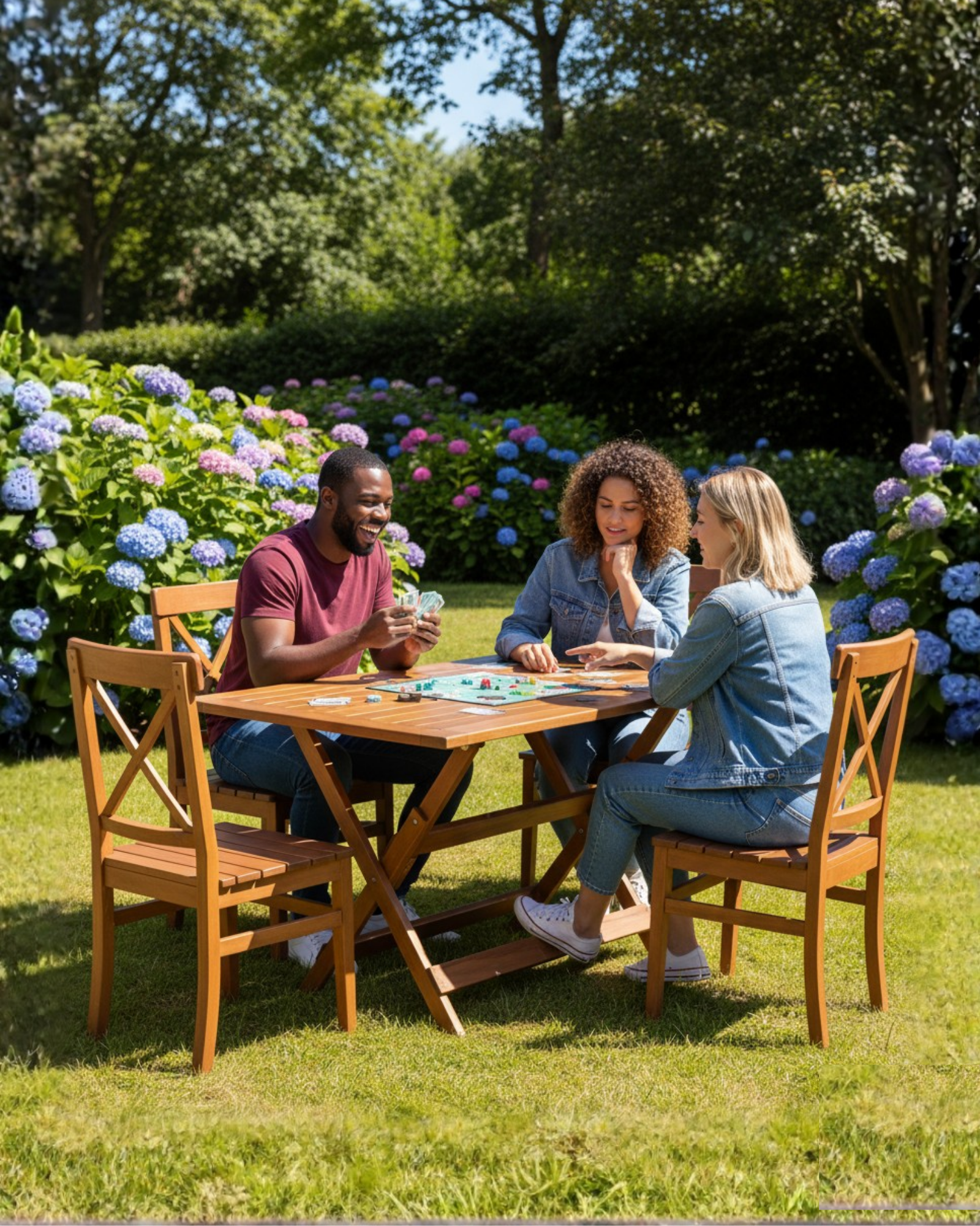 Çeşme 4'lü Masa Sandalye Seti | Gürgen Ahşap, Dayanıklı Dış Mekan Bahçe Takımı