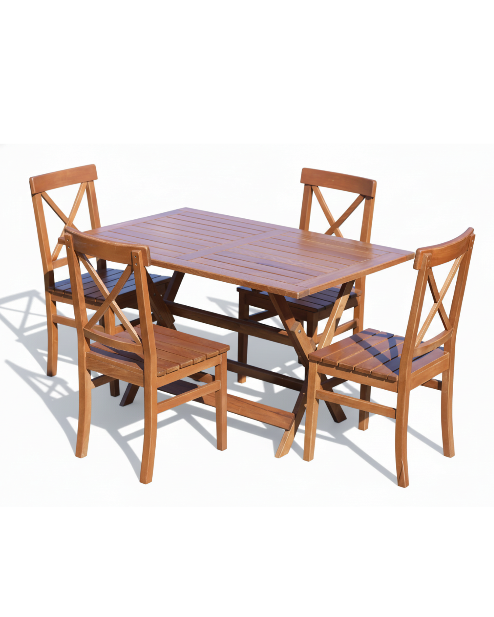 Çeşme 4'lü Masa Sandalye Seti | Gürgen Ahşap, Dayanıklı Dış Mekan Bahçe Takımı