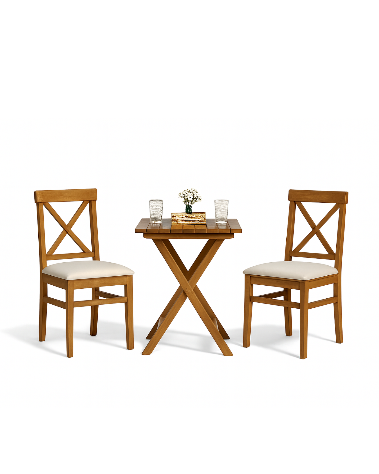 Çeşme 2'li Masa Sandalye Seti | Gürgen Ahşap, Dayanıklı Dış Mekan Bahçe Takımı