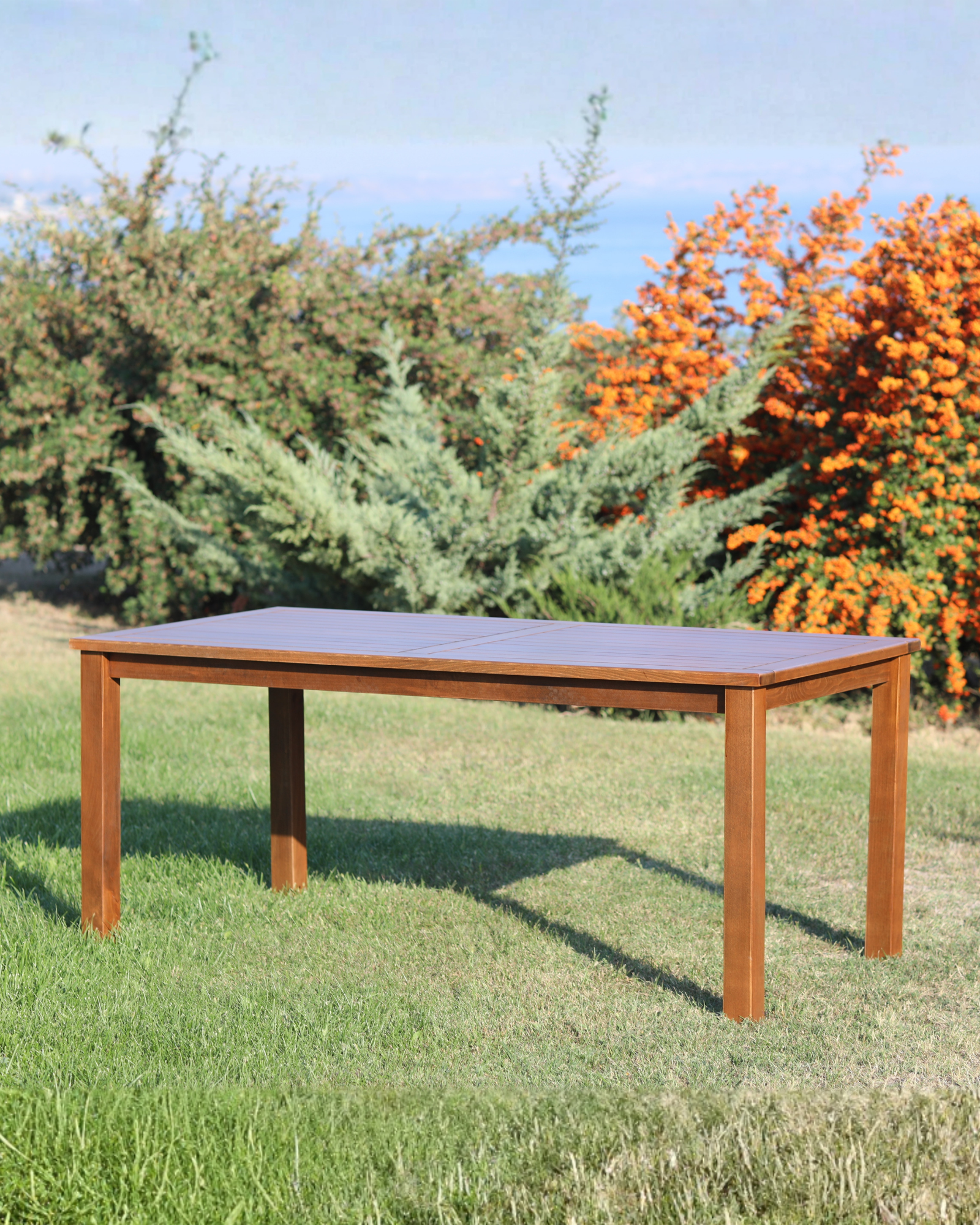 İstanbul Sabit Bahçe Masası 80x140 | Dayanıklı ve Şık Bahçe Mobilyası