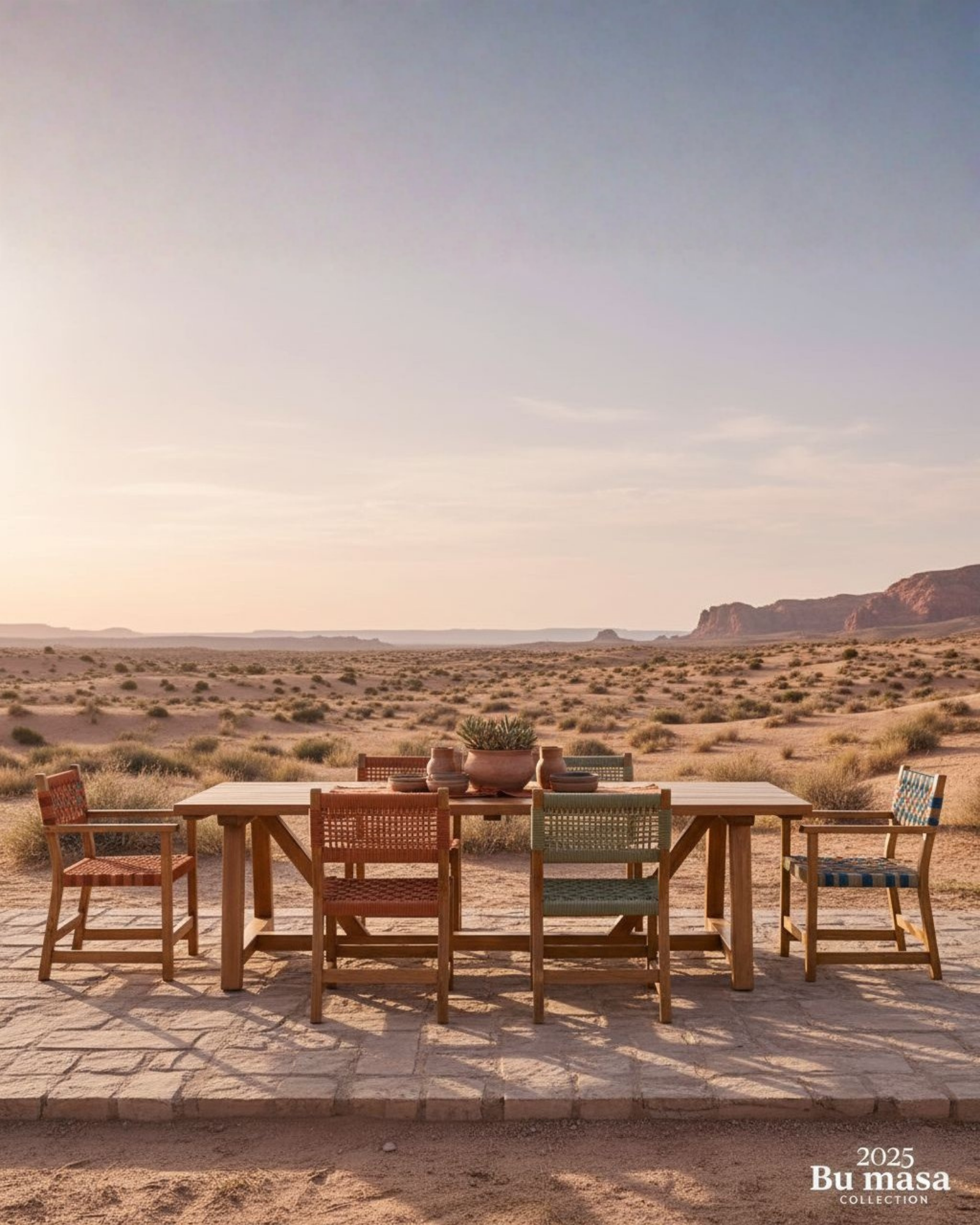 Maya Kütük Bahçe Masası 100x180 | Kestane Ağacından Dayanıklı Dış Mekan Masası