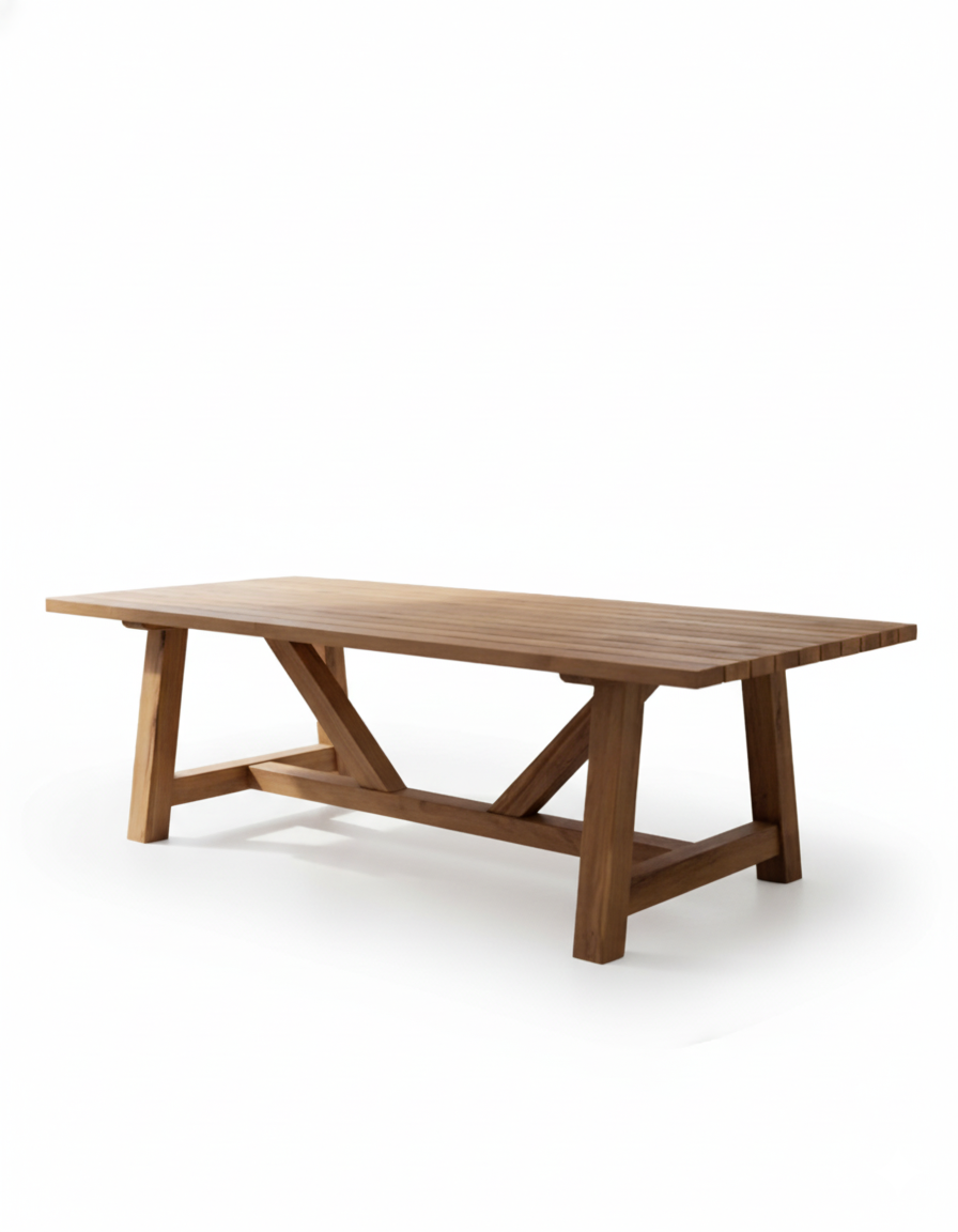 Maya Kütük Bahçe Masası 100x180 | Kestane Ağacından Dayanıklı Dış Mekan Masası