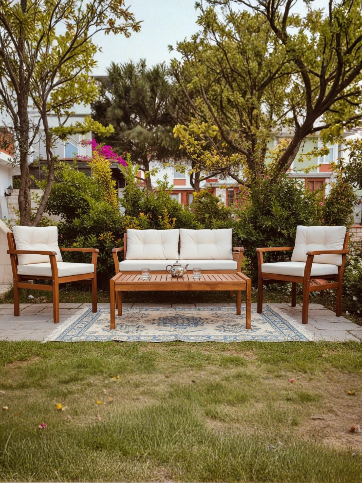 Paris Oturma Grubu | Dört Mevsim Şıklık ve Cayanıklılık Bir Arada - 2+1+1-Sehpa