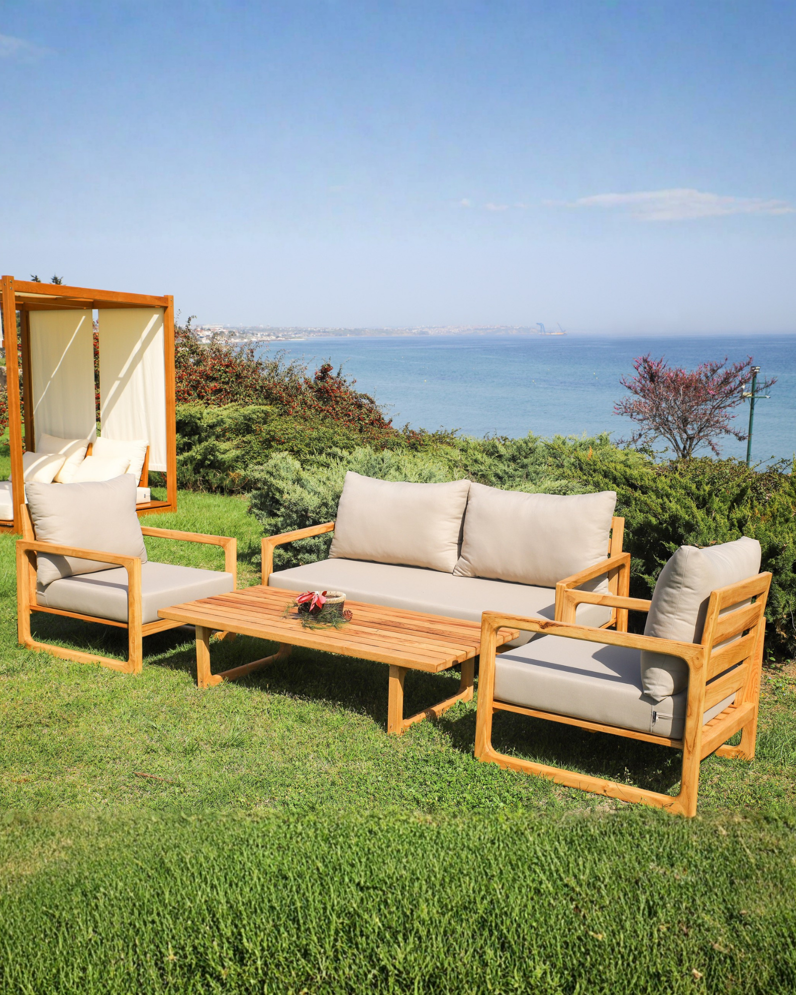 Leo Ahşap Oturma Seti