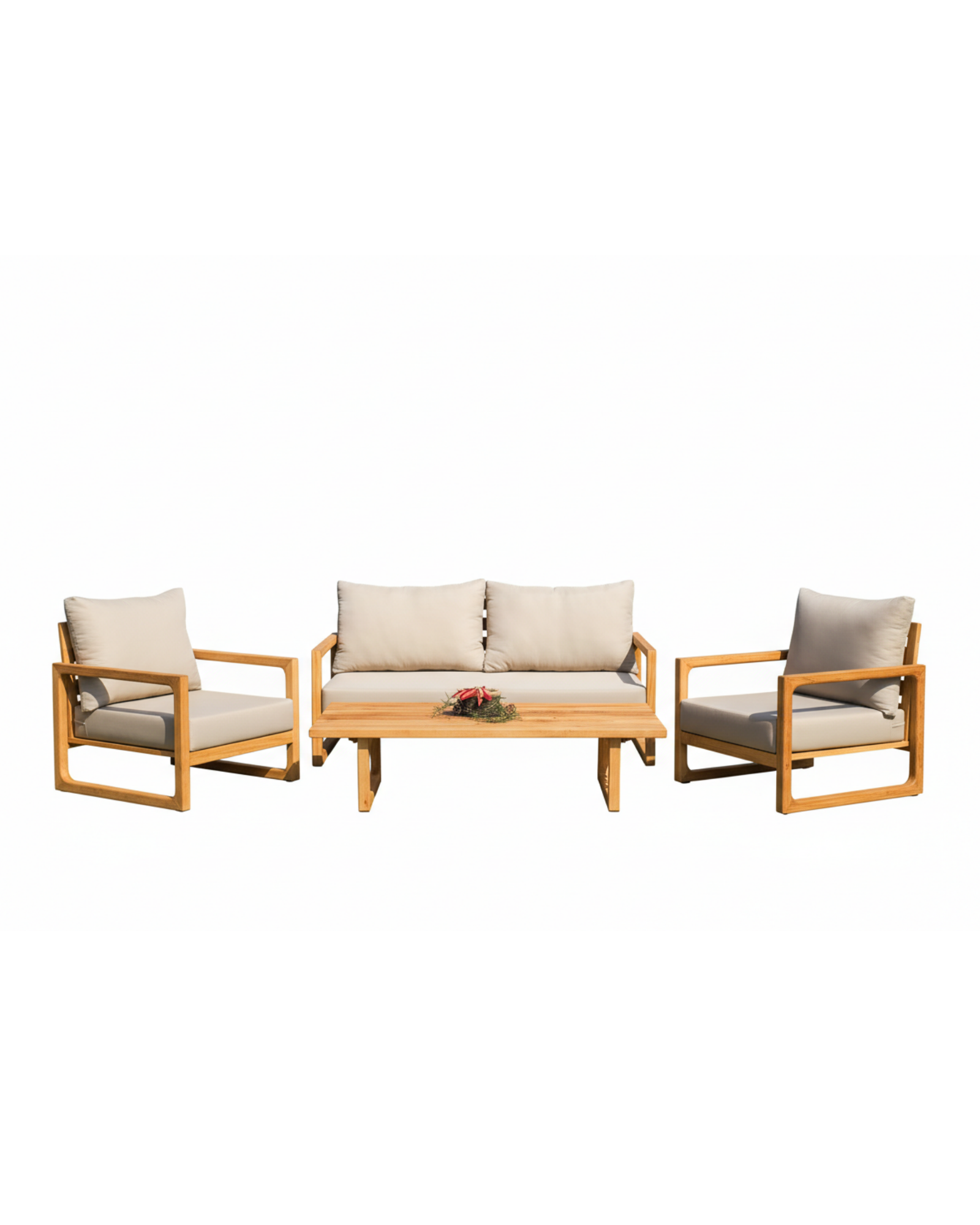 Leo Ahşap Oturma Seti