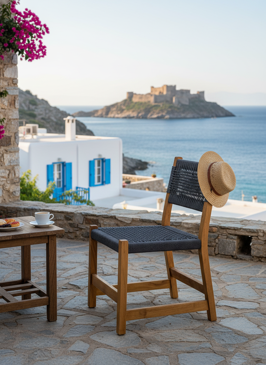 Maya Bahçe Sandalyesi Antrasit | Kestane Ağacı, El İşçiliği ve Dayanıklı Yapı