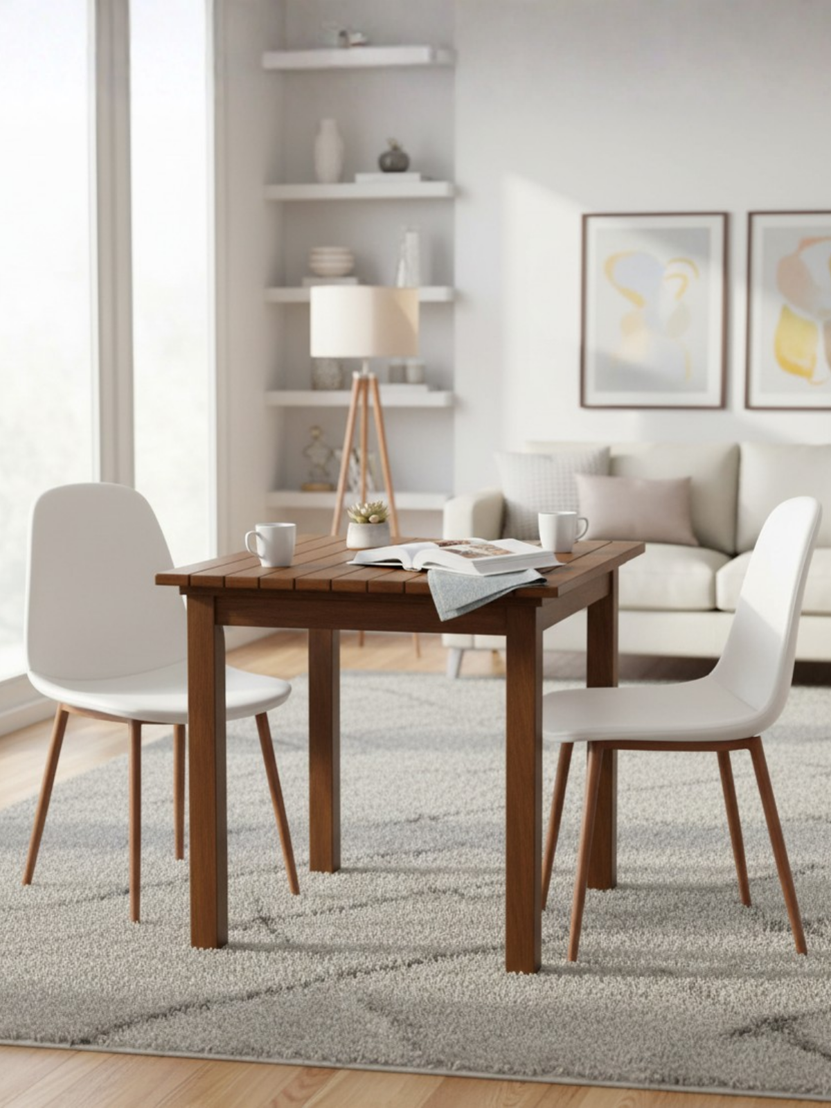 Atina Sabit Bahçe Masası 80x80 | Fırınlanmış Gürgen, Dış Mekan Dayanıklı