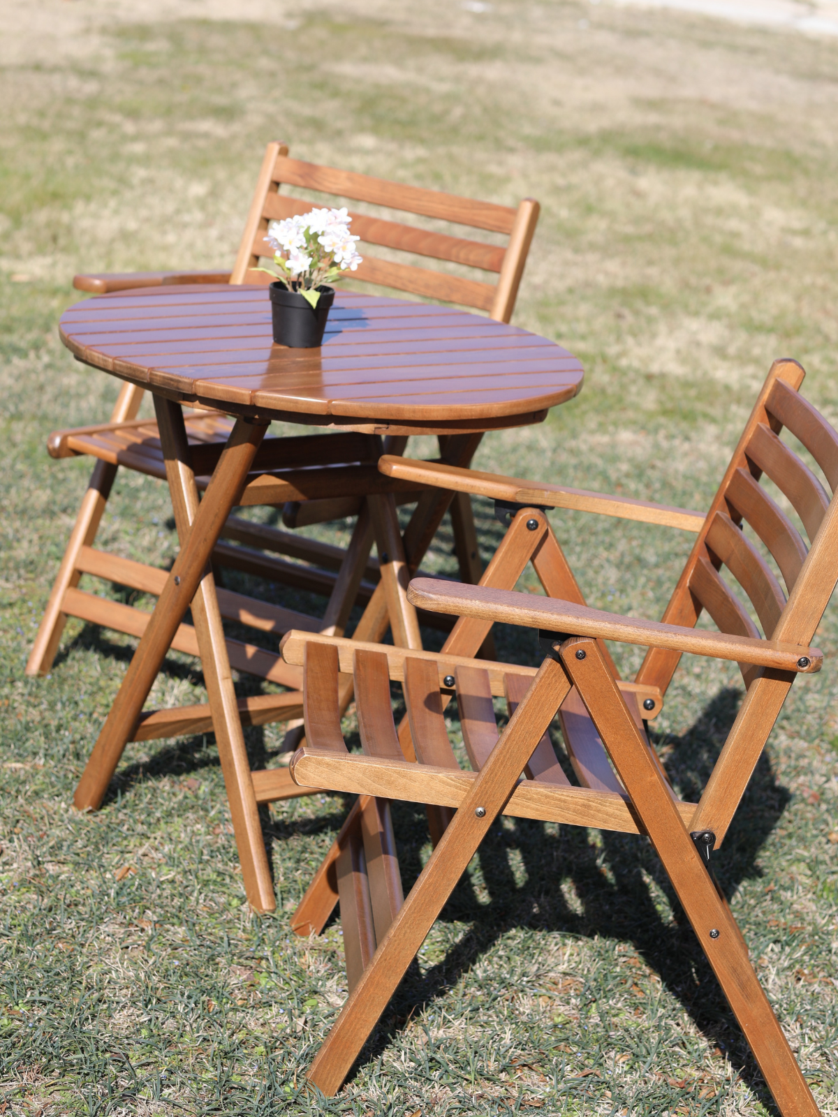 London 2'li Ahşap Bahçe Masa Sandalye Seti | Gürgen Masa Sandalye Takımı