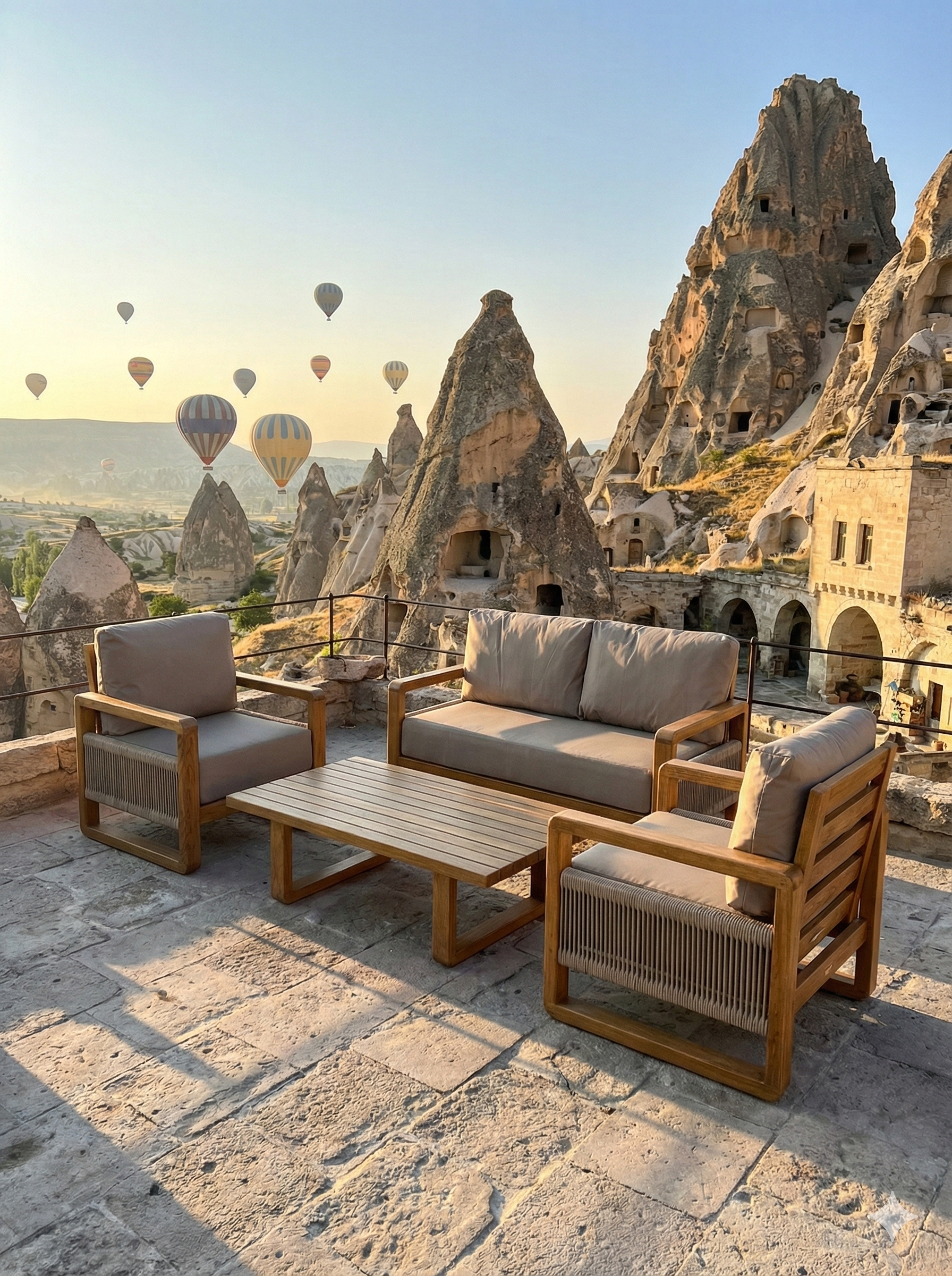 Oslo Ahşap Oturma Seti