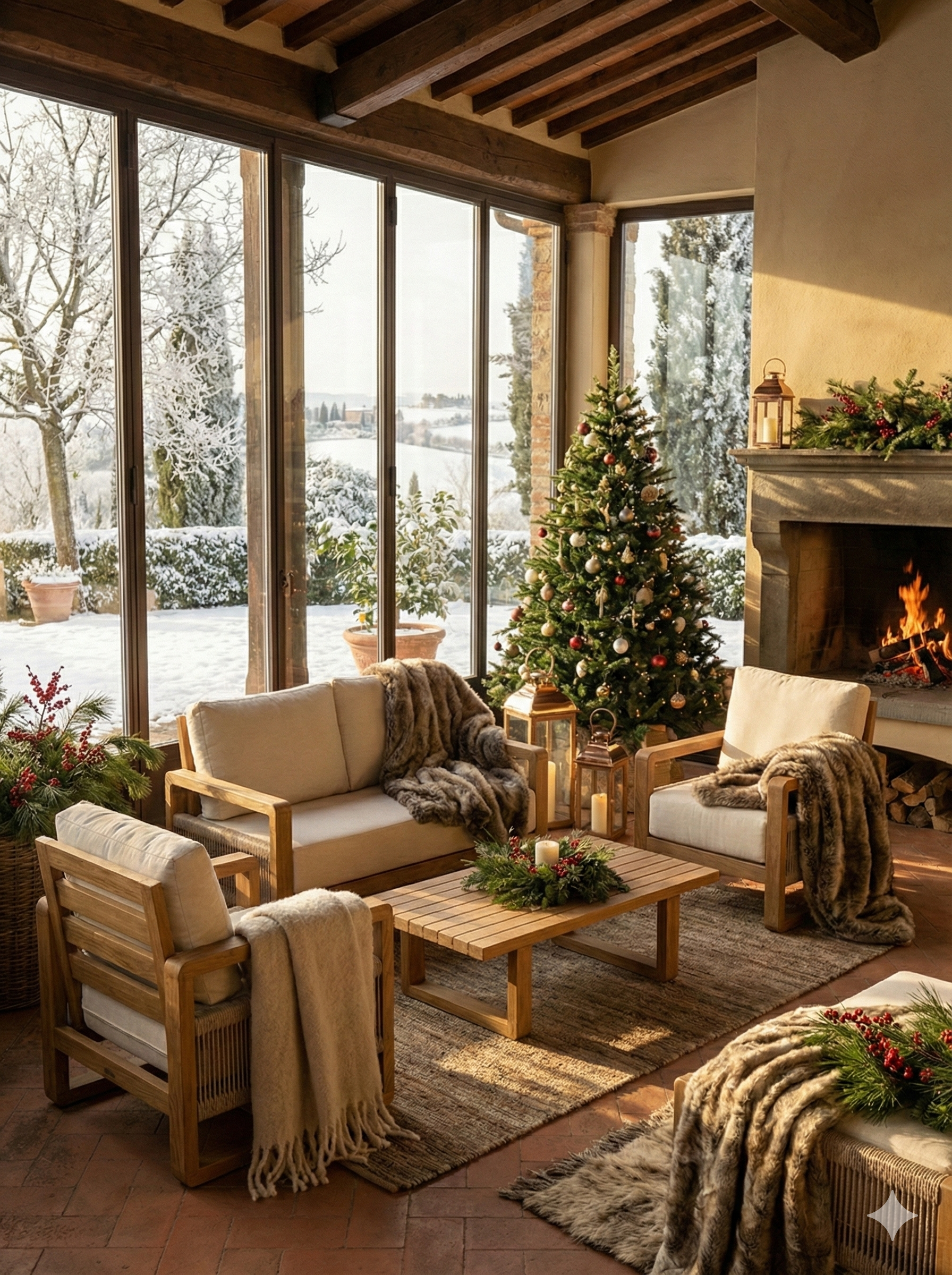 Oslo Ahşap Oturma Seti