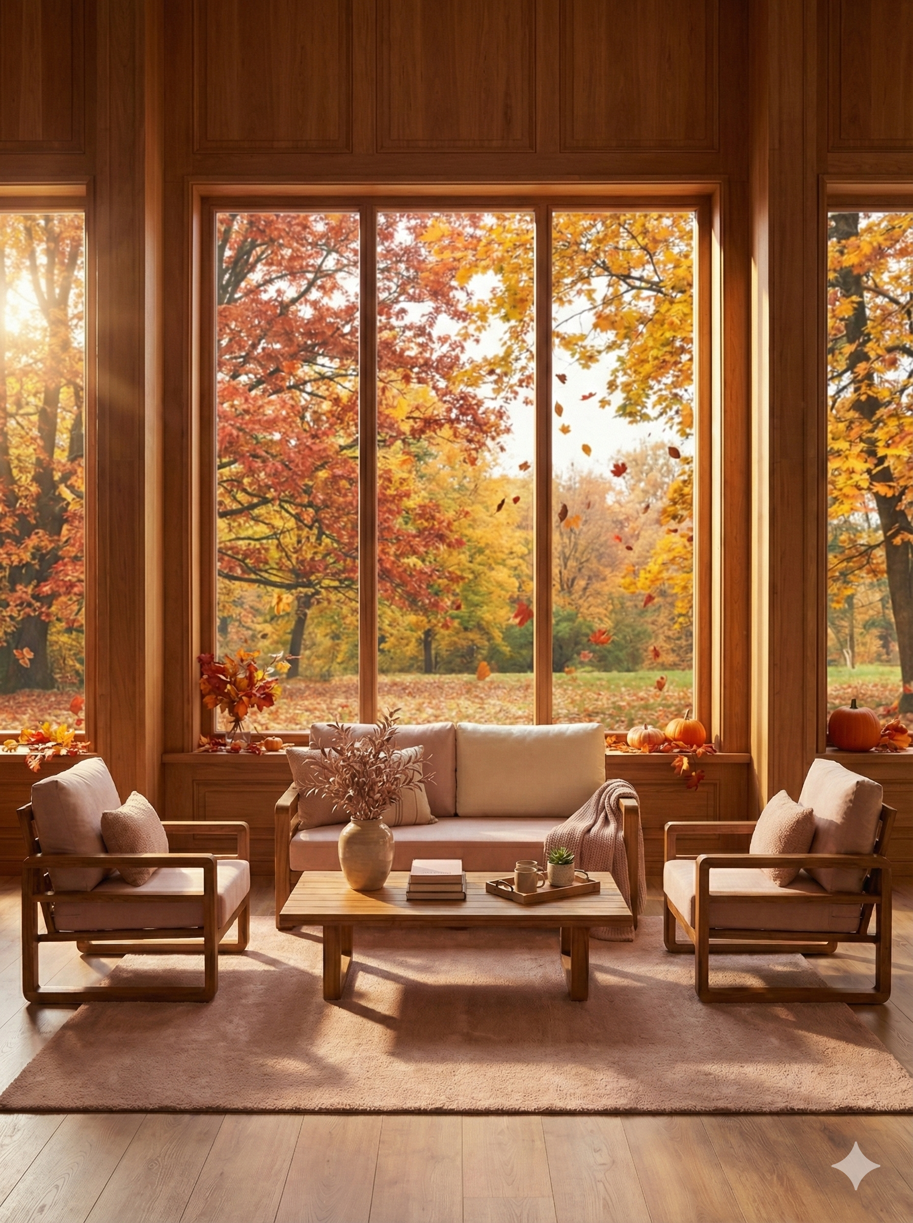 Mykonos Ahşap Oturma Seti