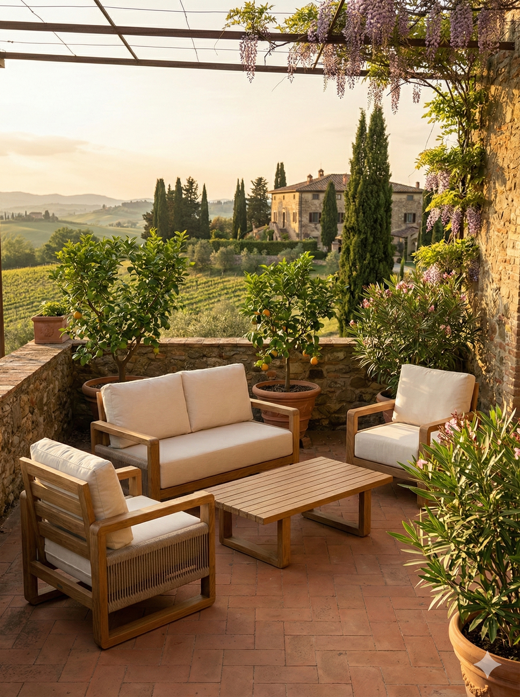 Oslo Ahşap Oturma Seti