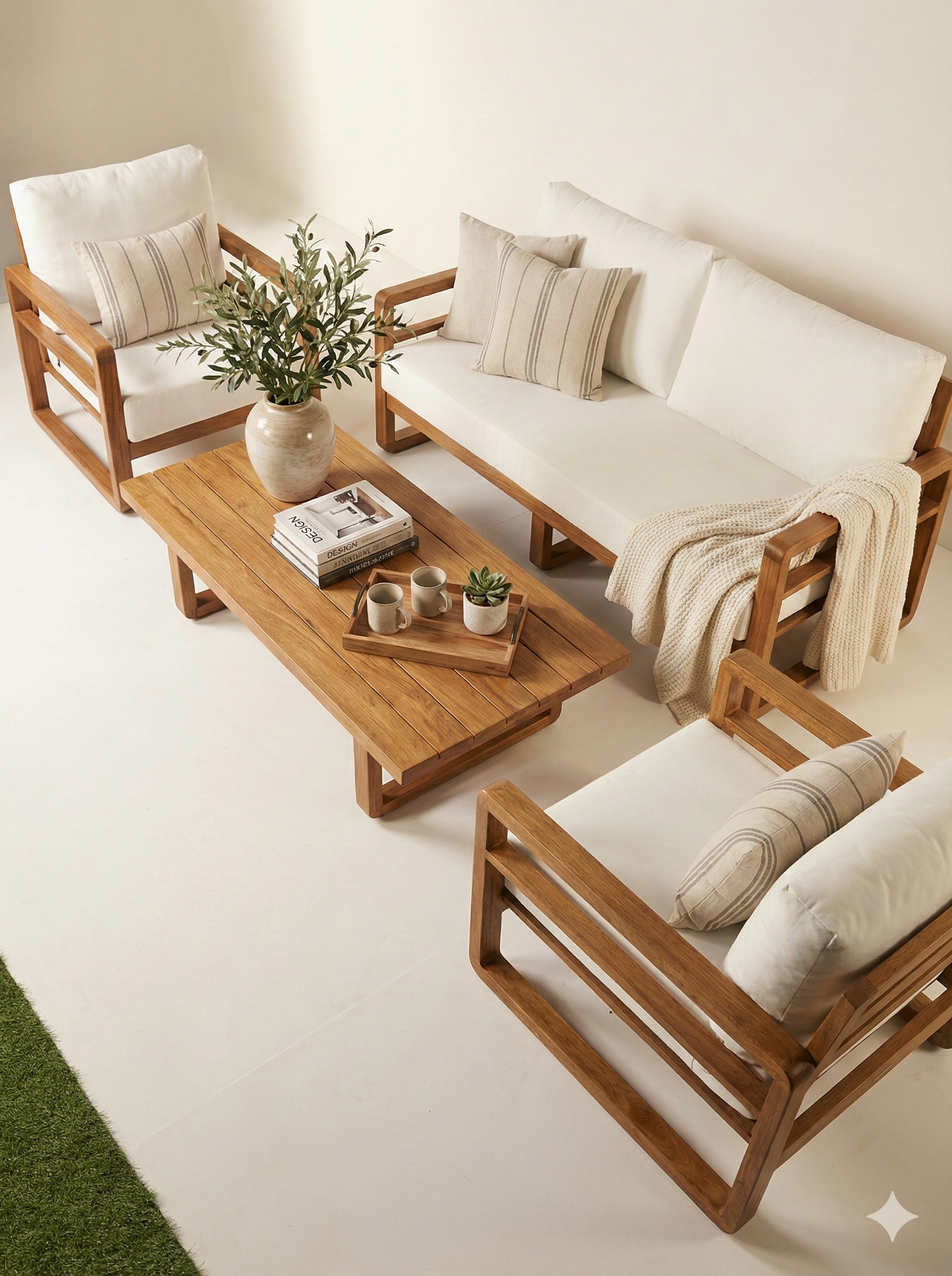 Mykonos Ahşap Oturma Seti