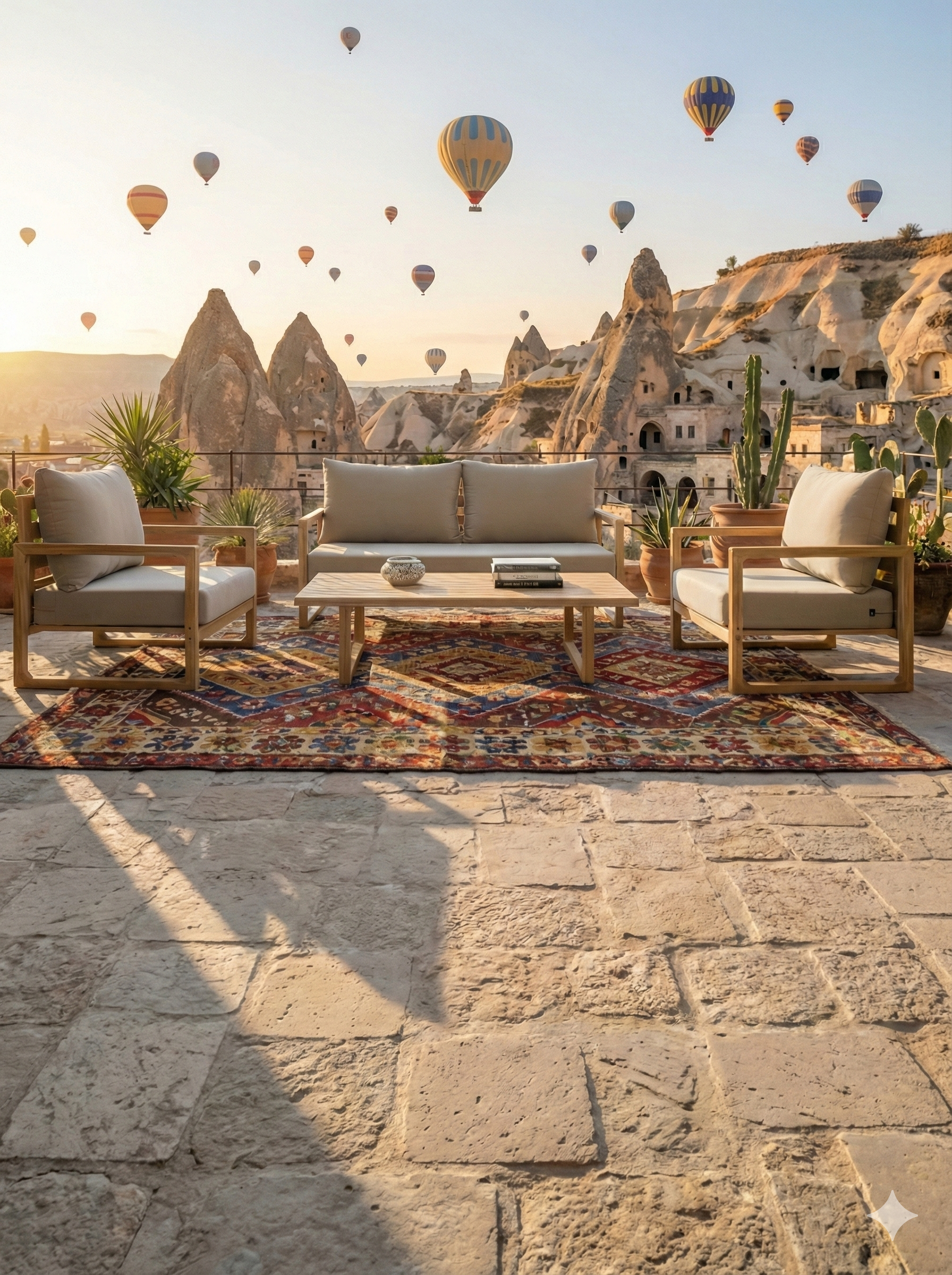 Leo Ahşap Oturma Seti