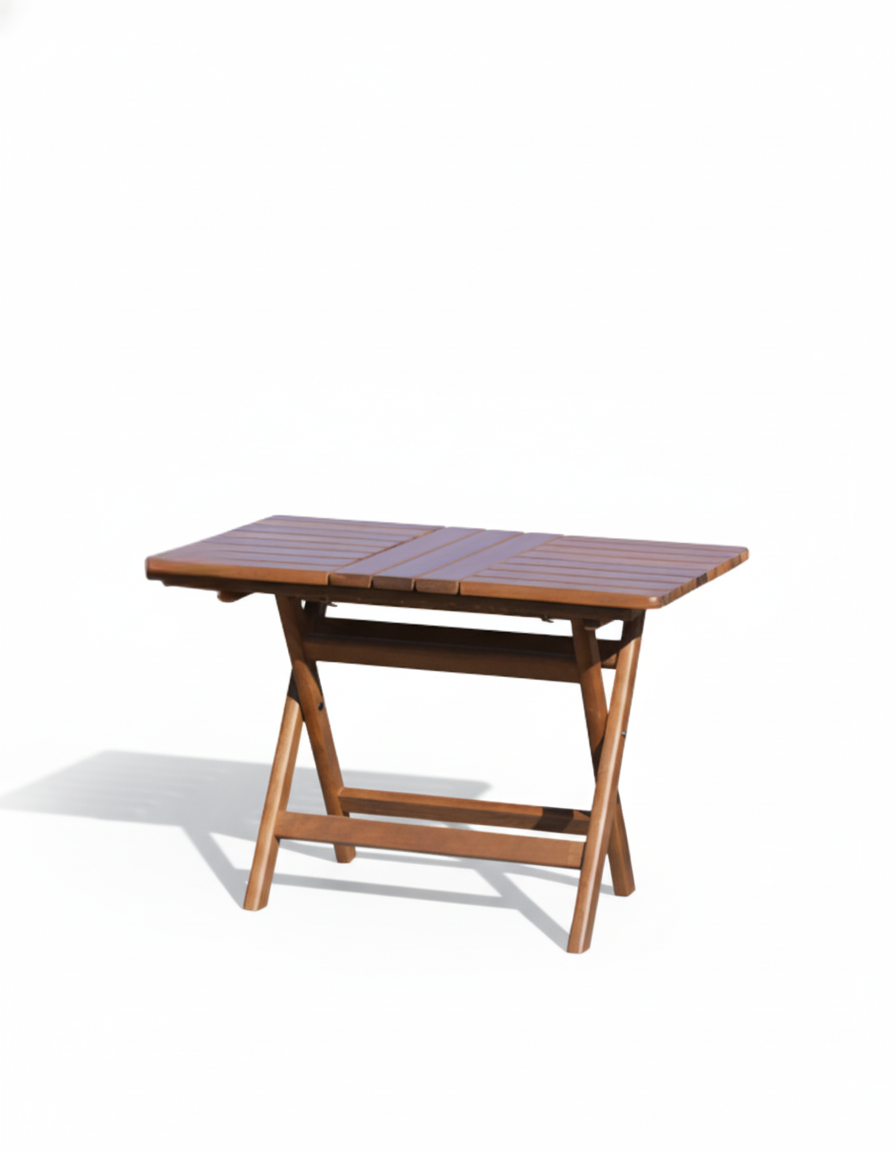 Atina Ahşap Katlanır Sehpa 50x70 | Bahçe, Balkon ve Kafe Kullanımına Uygun