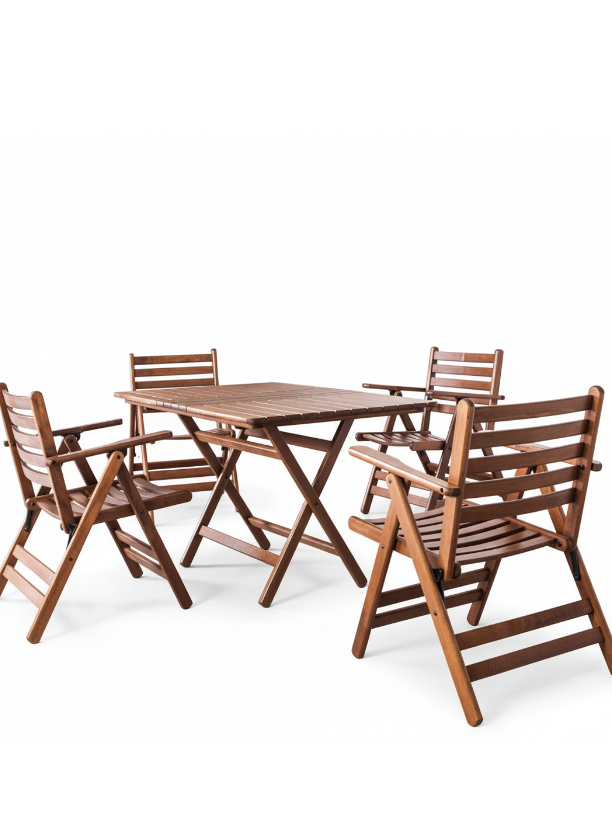 London 4'lü Ahşap Bahçe Masa Sandalye Seti | Gürgen Masa Sandalye Takımı