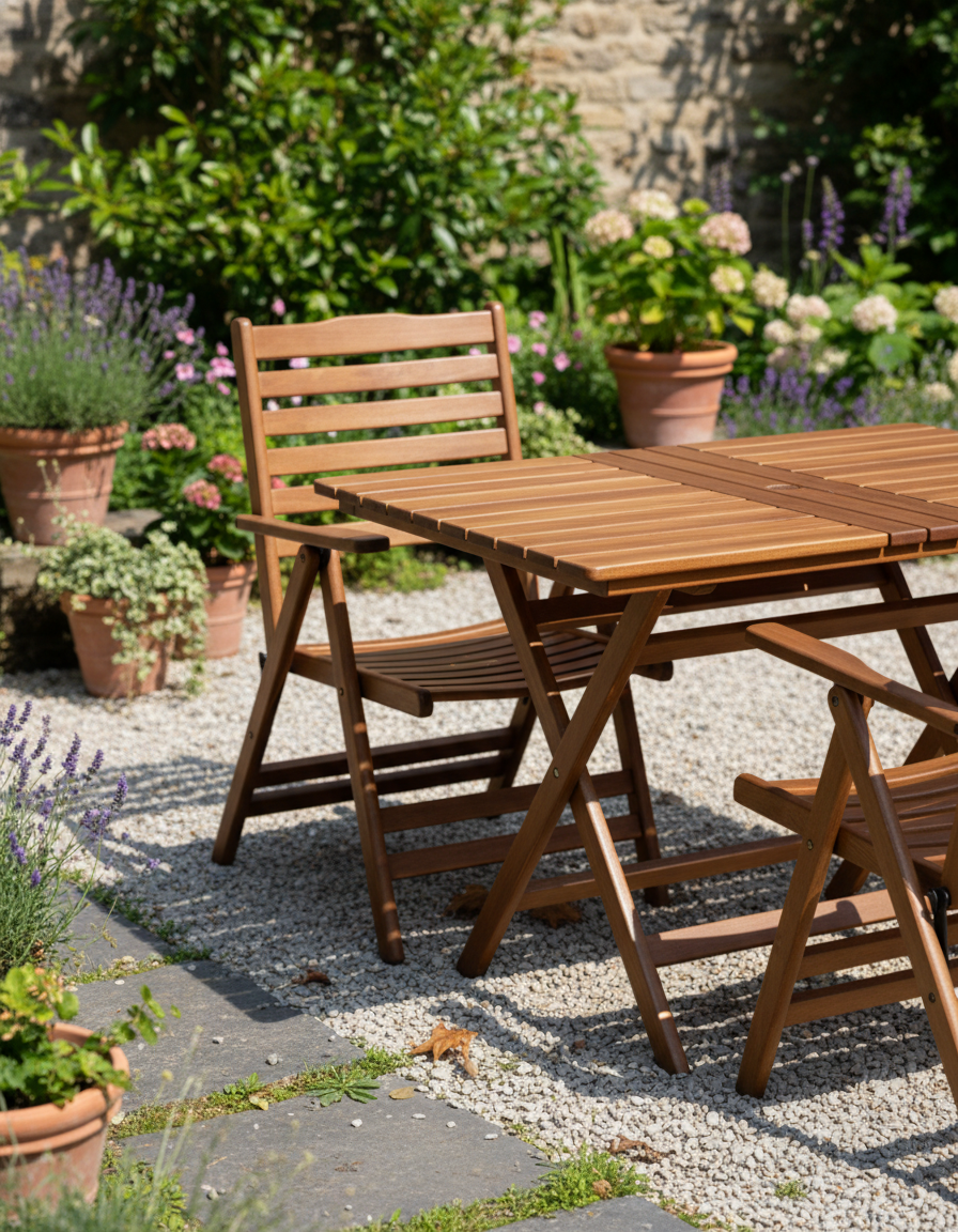 Madrid 4'lü Bahçe Seti 80x120 | Dayanıklı Gürgen Masa Sandalye Takımı