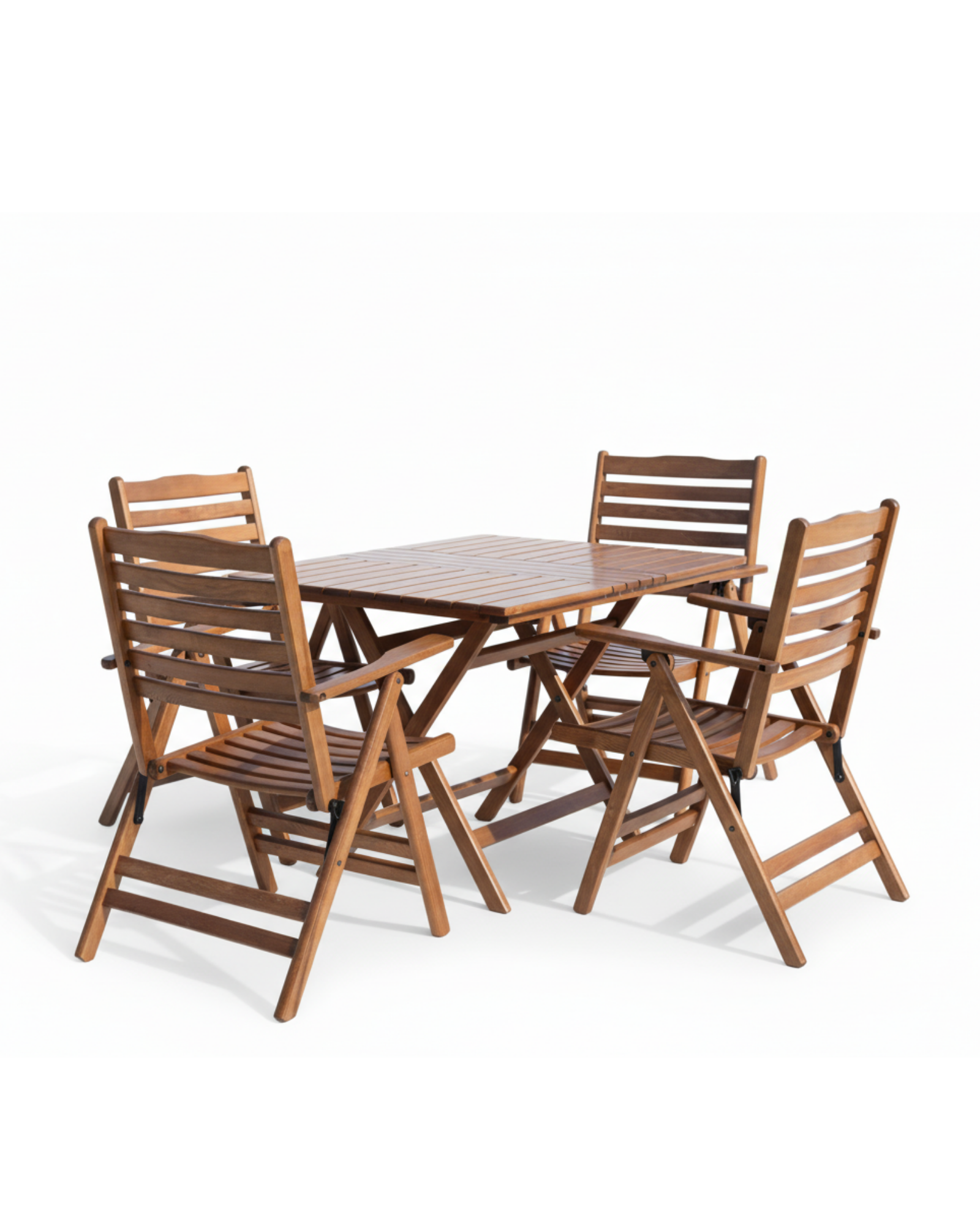 Madrid 4'lü Bahçe Seti 80x120 | Dayanıklı Gürgen Masa Sandalye Takımı