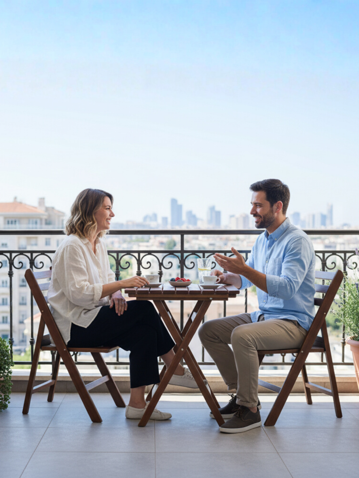 İspanya Balkon Seti | Gürgen Ahşaptan  Dayanıklı Masa Sandalye, Dış Mekan Kullanımına Uygun