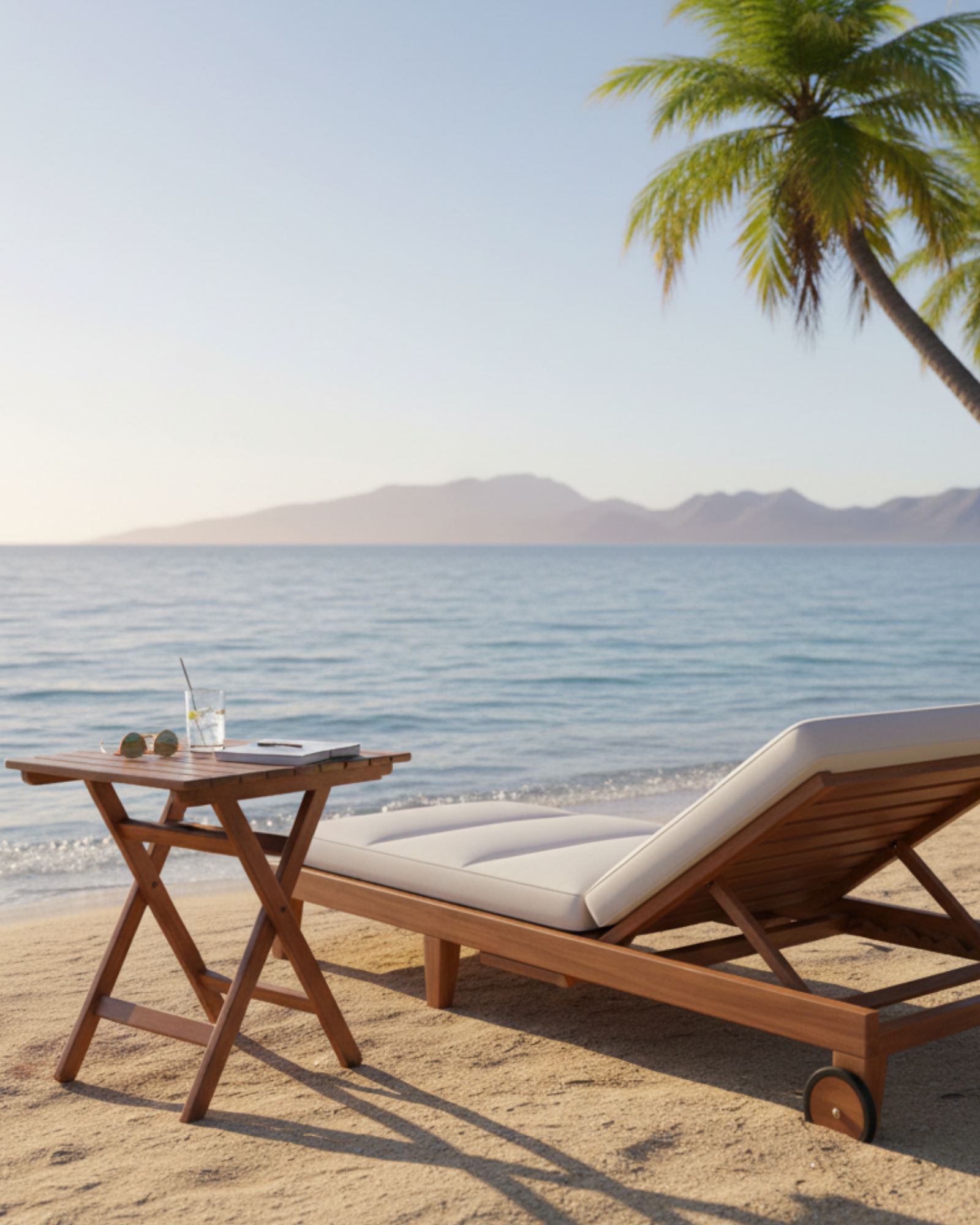 Atina Ahşap Katlanır Sehpa 50x50 | Bahçe, Balkon ve Kafe Kullanımına Uygun