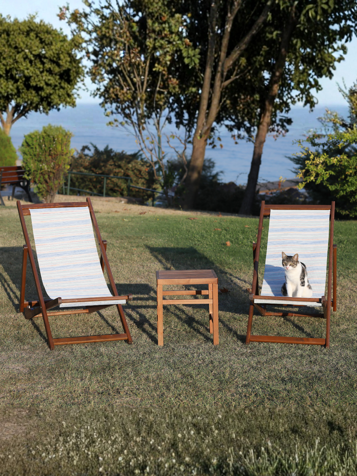 Babil Katlanır Şezlong | Doğal Ahşap, Su Geçirmez, Uzun Ömürlü