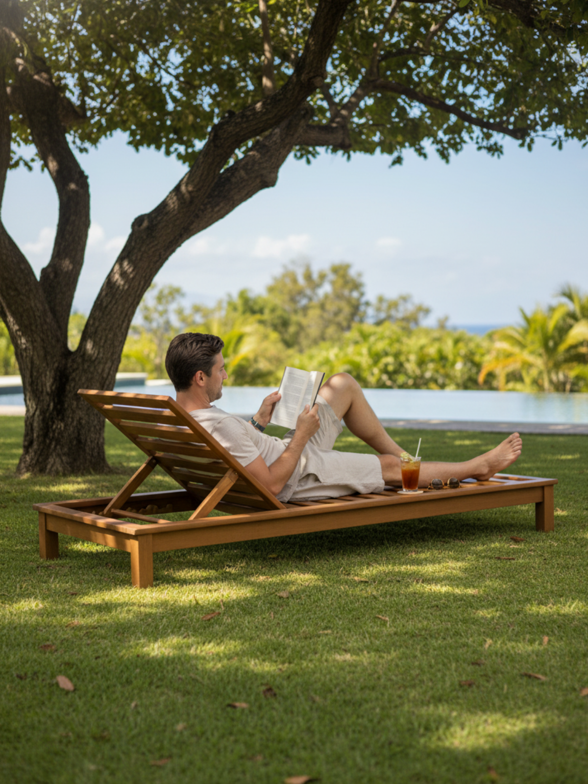 Gürgen Ahşap Efes Şezlong | Bahçe ve Havuz Kenarı İçin Uzun Ömürlü
