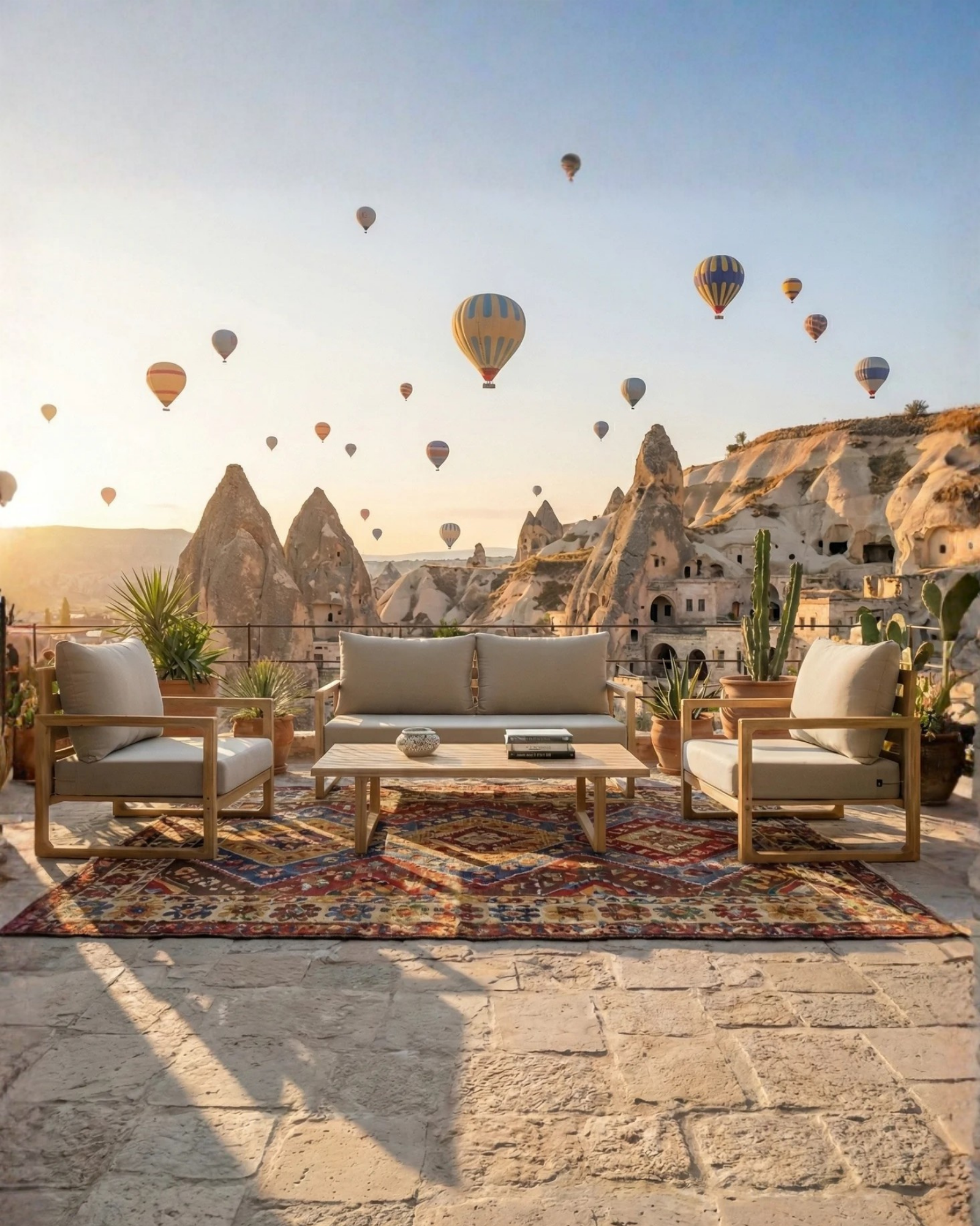 Leo Ahşap Oturma Seti