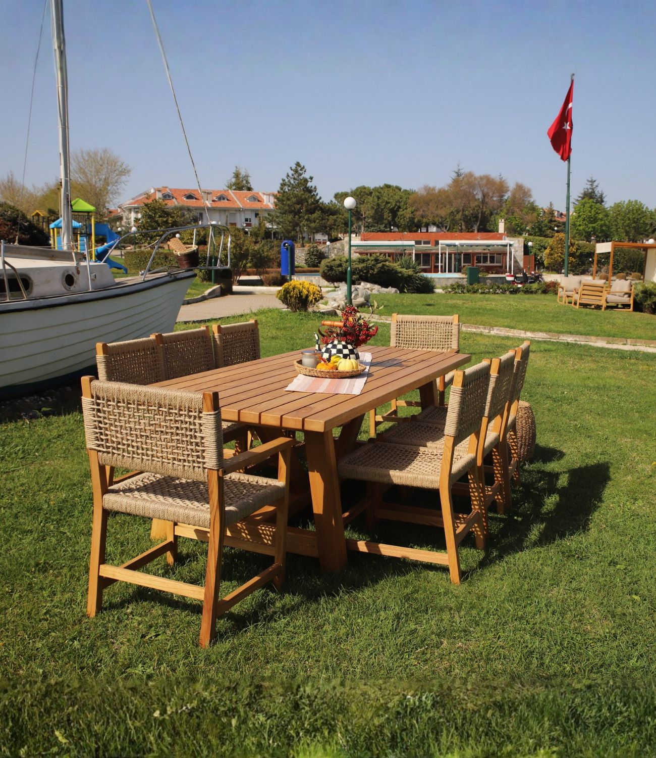 Maya Masa Sandalye Seti 8 Kişilik - 100 × 240 cm