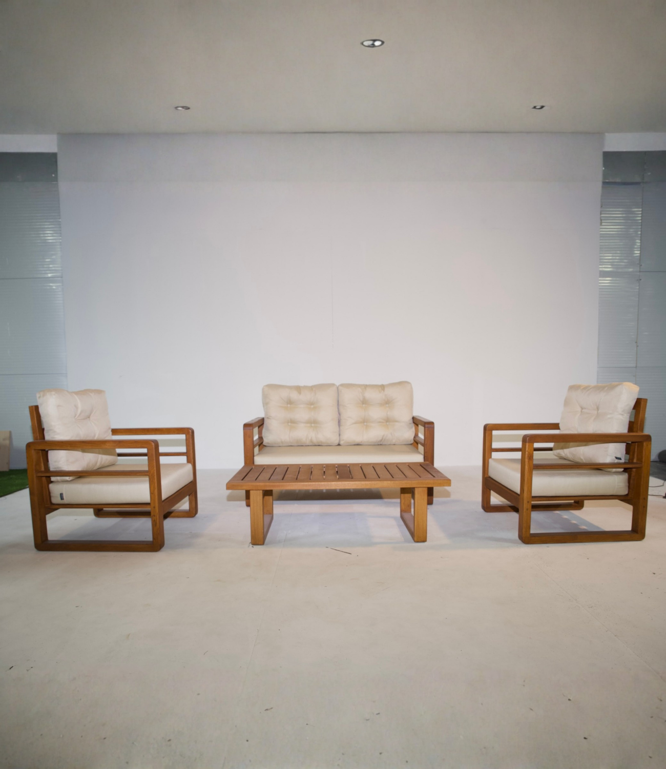 Mykonos Mini Ahşap Oturma Grubu