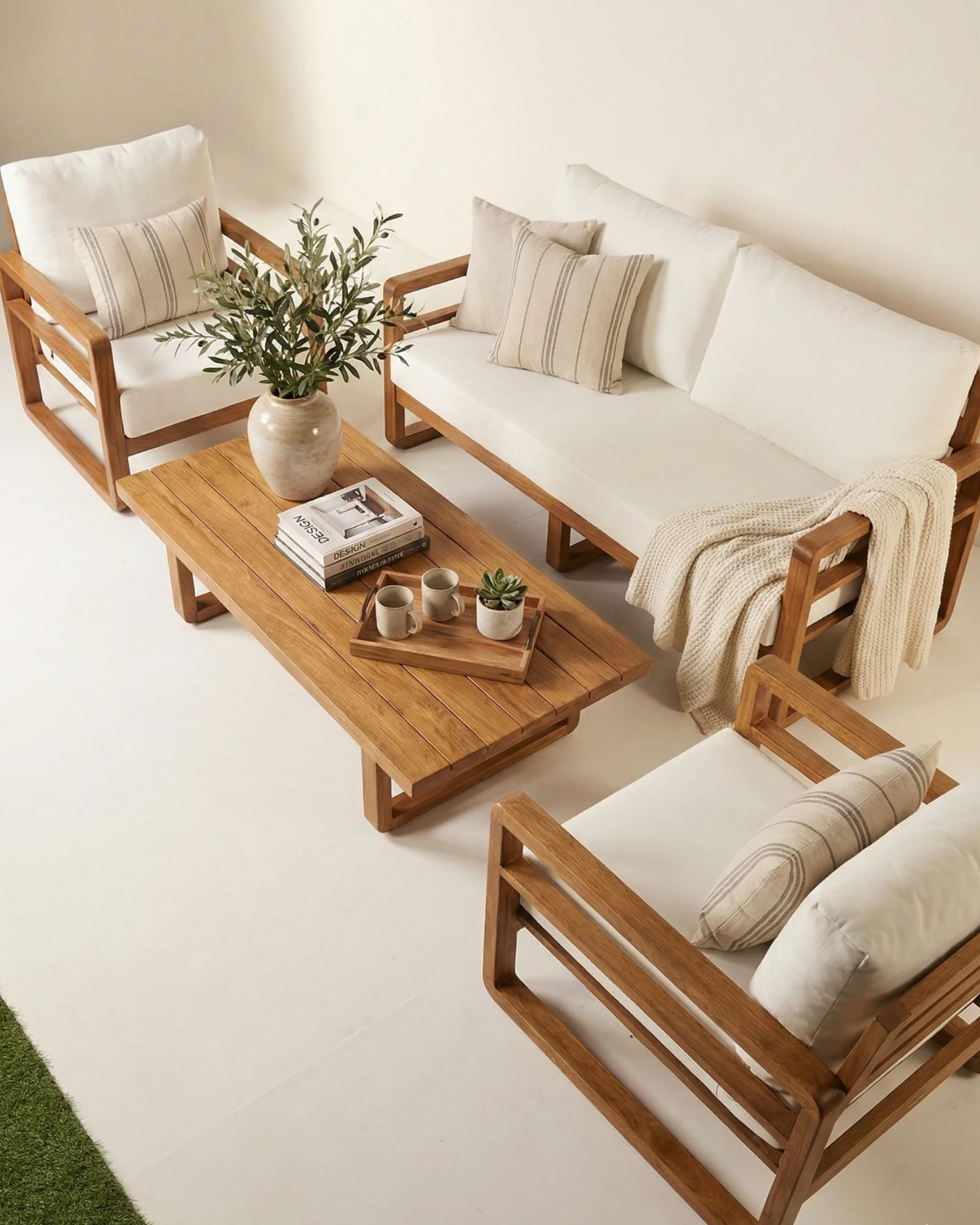 Mykonos Ahşap Oturma Grubu