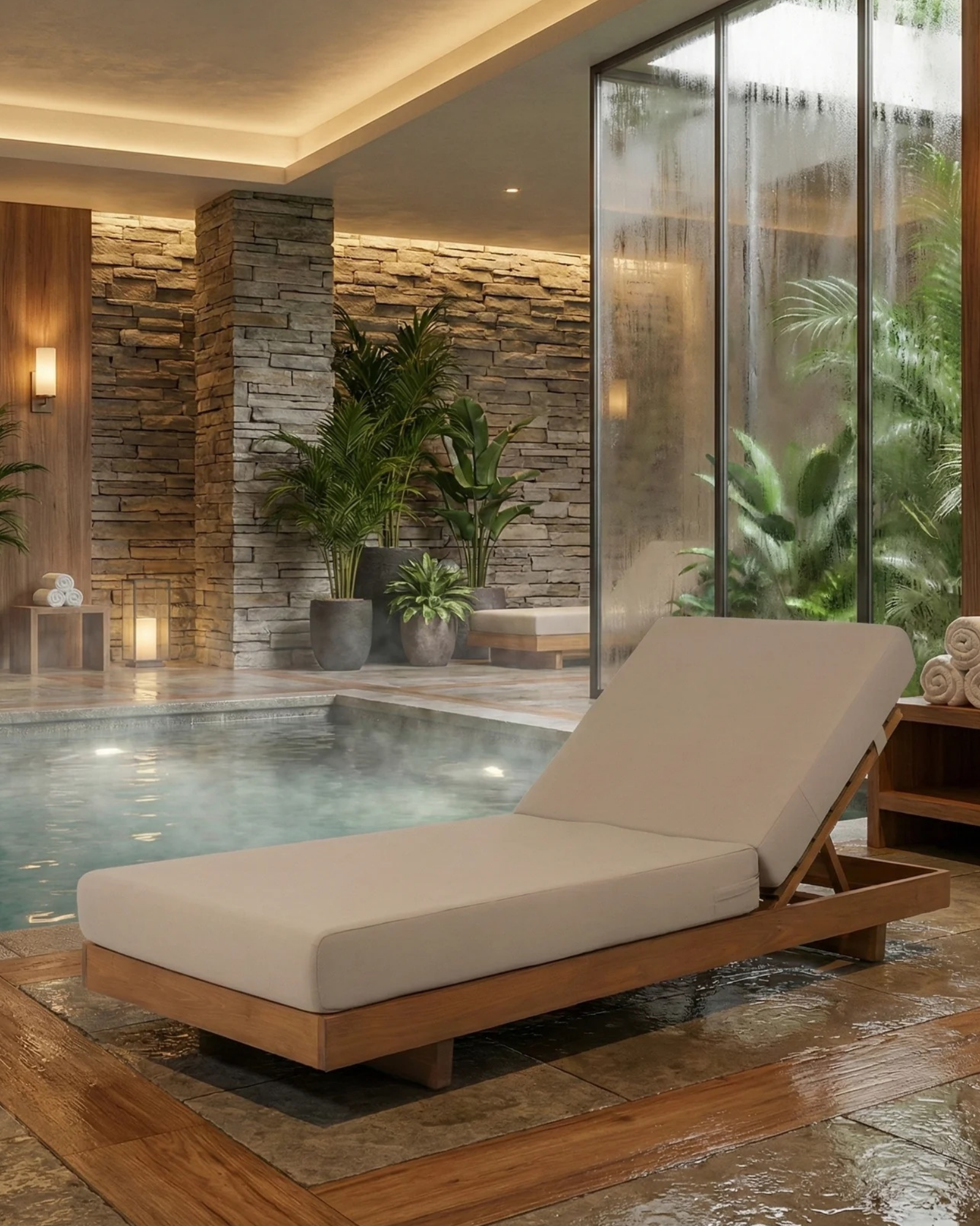 Paris Masif Ahşap Şezlong